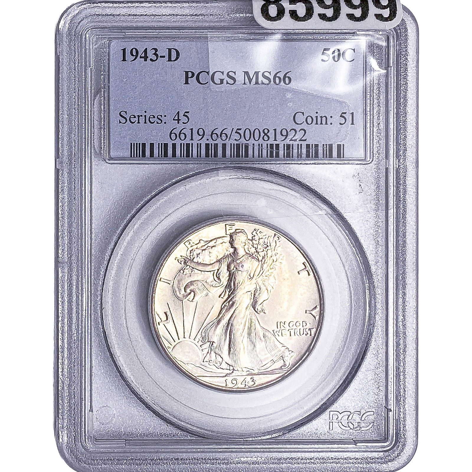 1943-D Walking Liberty Half Dollar PCGS MS66 (1 of 2)