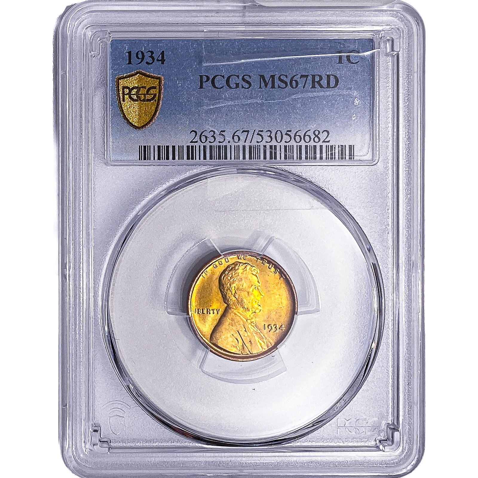 1934 Wheat Cent PCGS MS67 RD: 1934 Wheat Cent PCGS MS67 RD