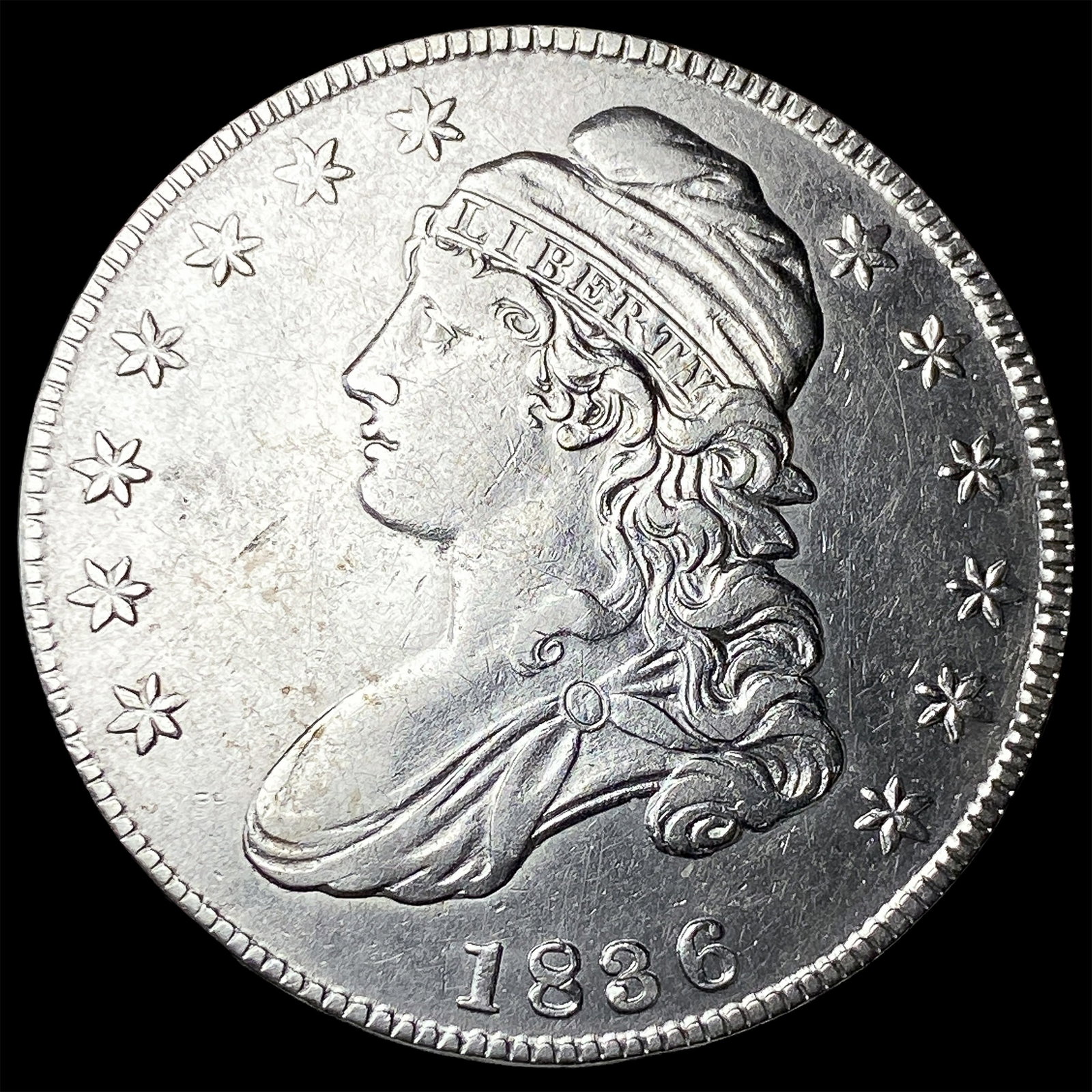 1836 Capped Bust Half Dollar NEARLY UNCIRCULATED: 1836 Capped Bust Half Dollar NEARLY UNCIRCULATED
