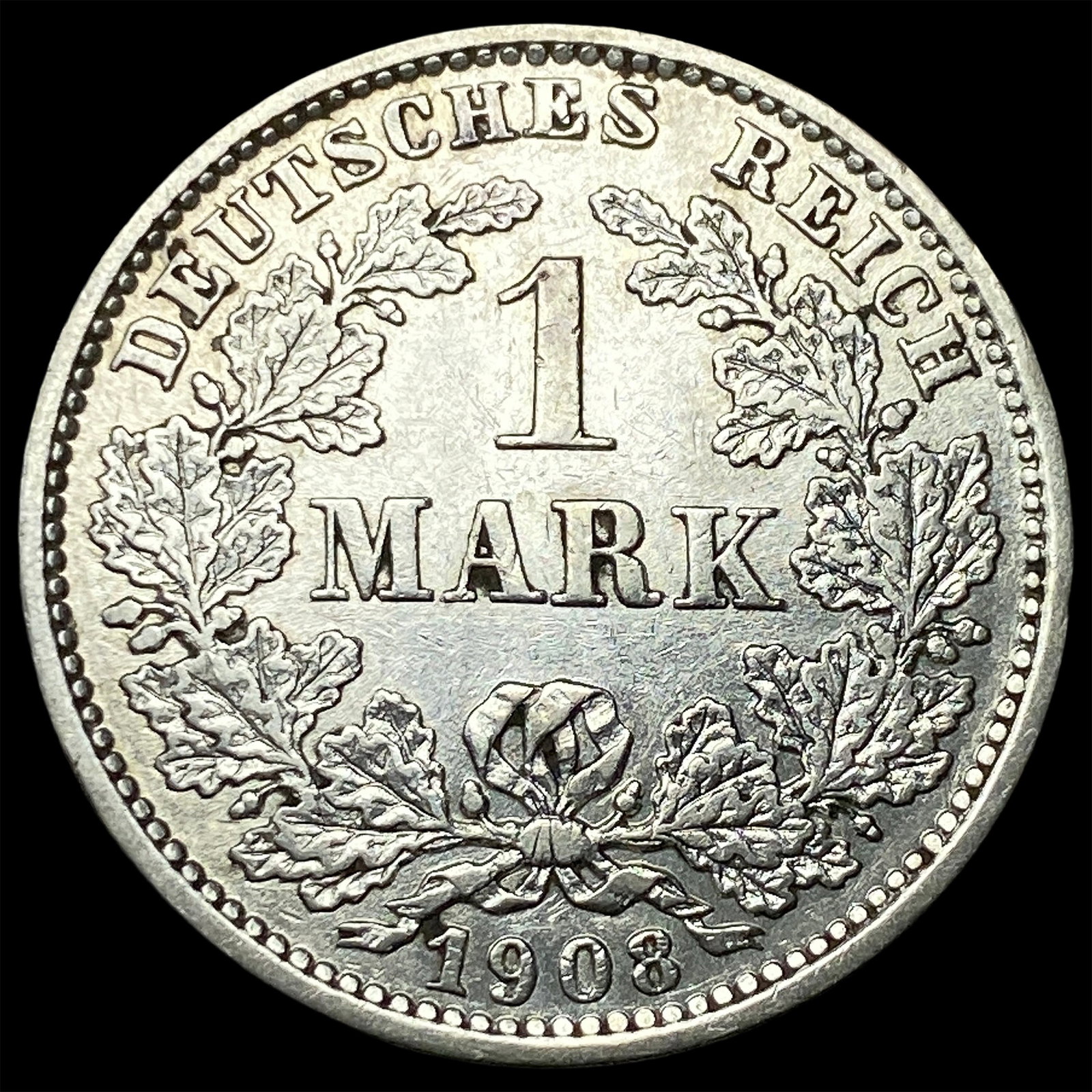 1908-E Germany Silver Mark NEARLY UNCIRCULATED: 1908-E Germany Silver Mark NEARLY UNCIRCULATED