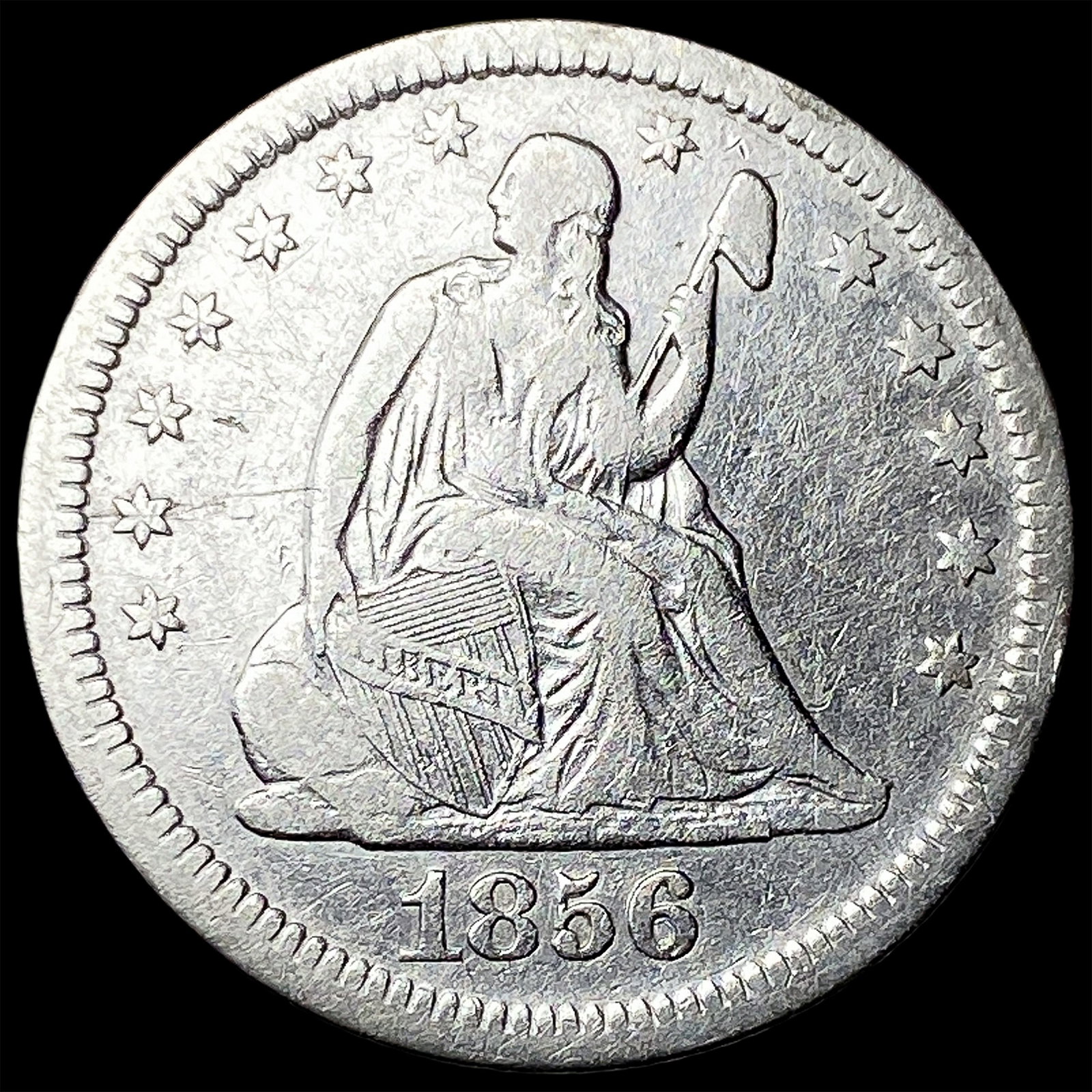 1856 Seated Liberty Quarter NEARLY UNCIRCULATED: 1856 Seated Liberty Quarter NEARLY UNCIRCULATED