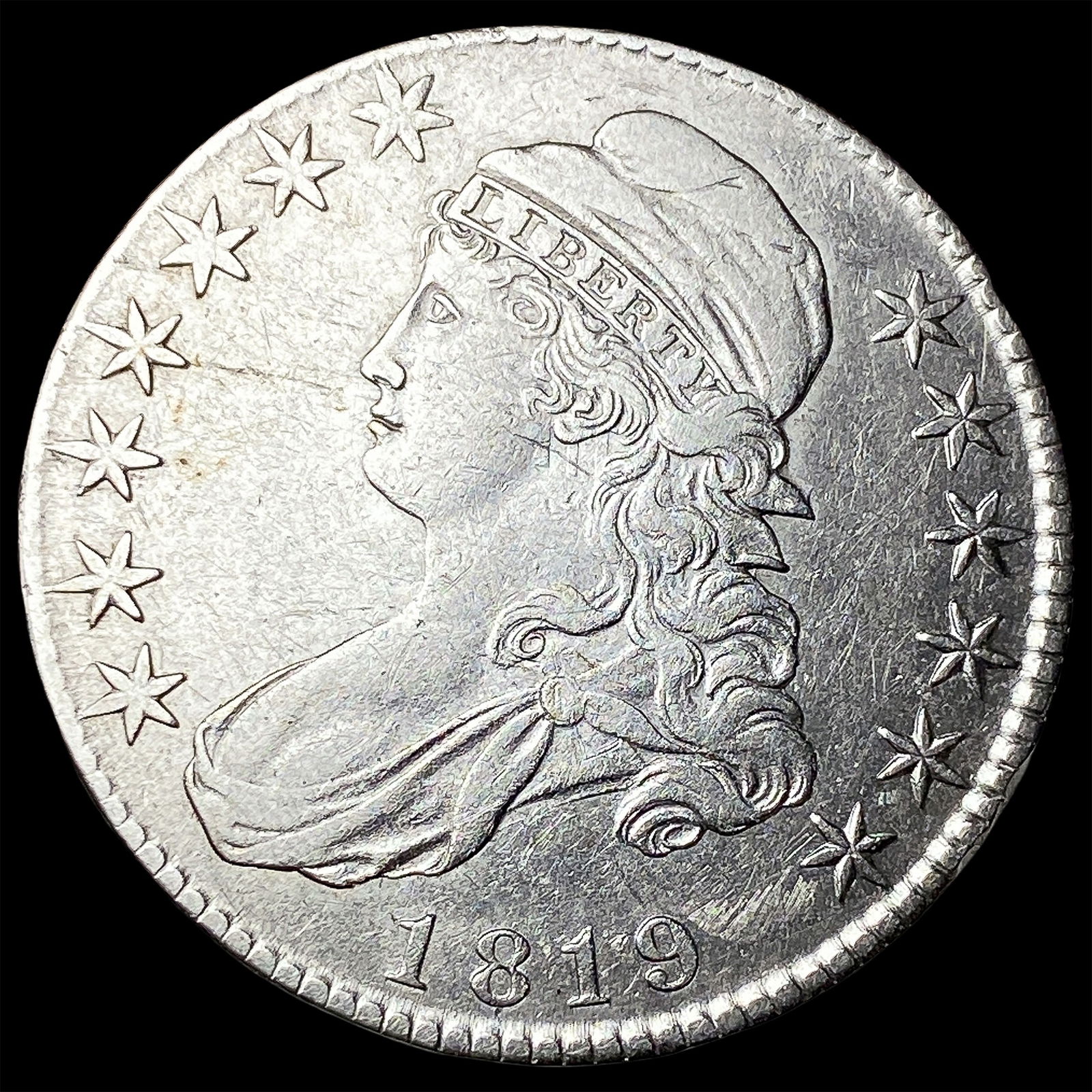 1819 Capped Bust Half Dollar NEARLY UNCIRCULATED: 1819 Capped Bust Half Dollar NEARLY UNCIRCULATED