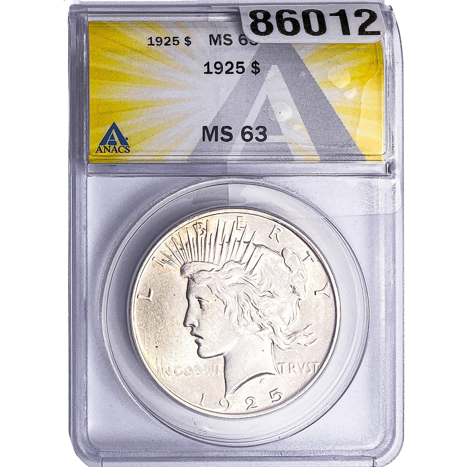1925 Silver Peace Dollar ANACS MS63: 1925 Silver Peace Dollar ANACS MS63