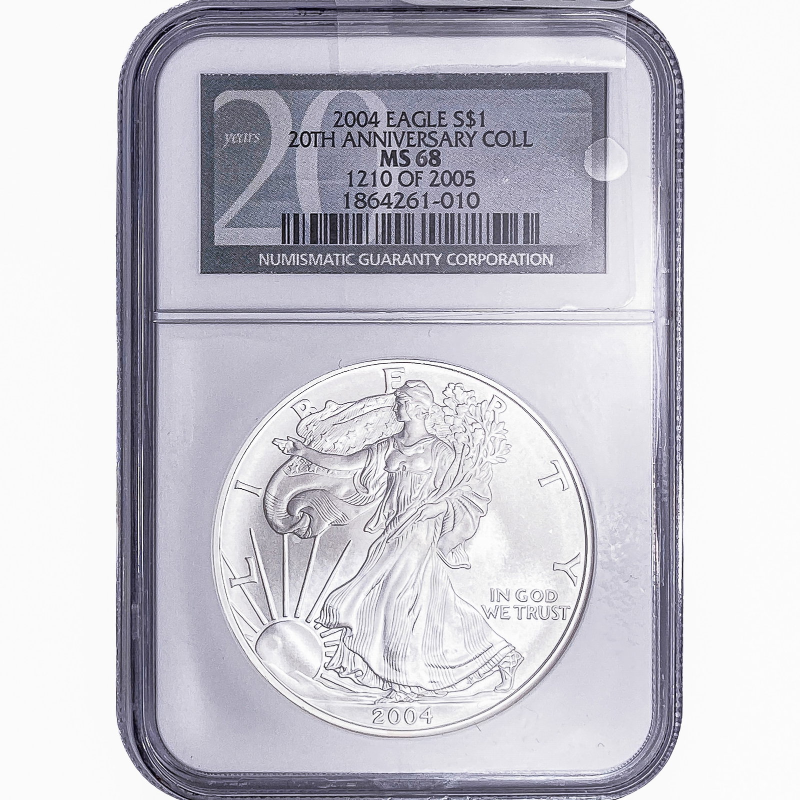 2004 Silver Eagle NGC MS68: 2004 Silver Eagle NGC MS68