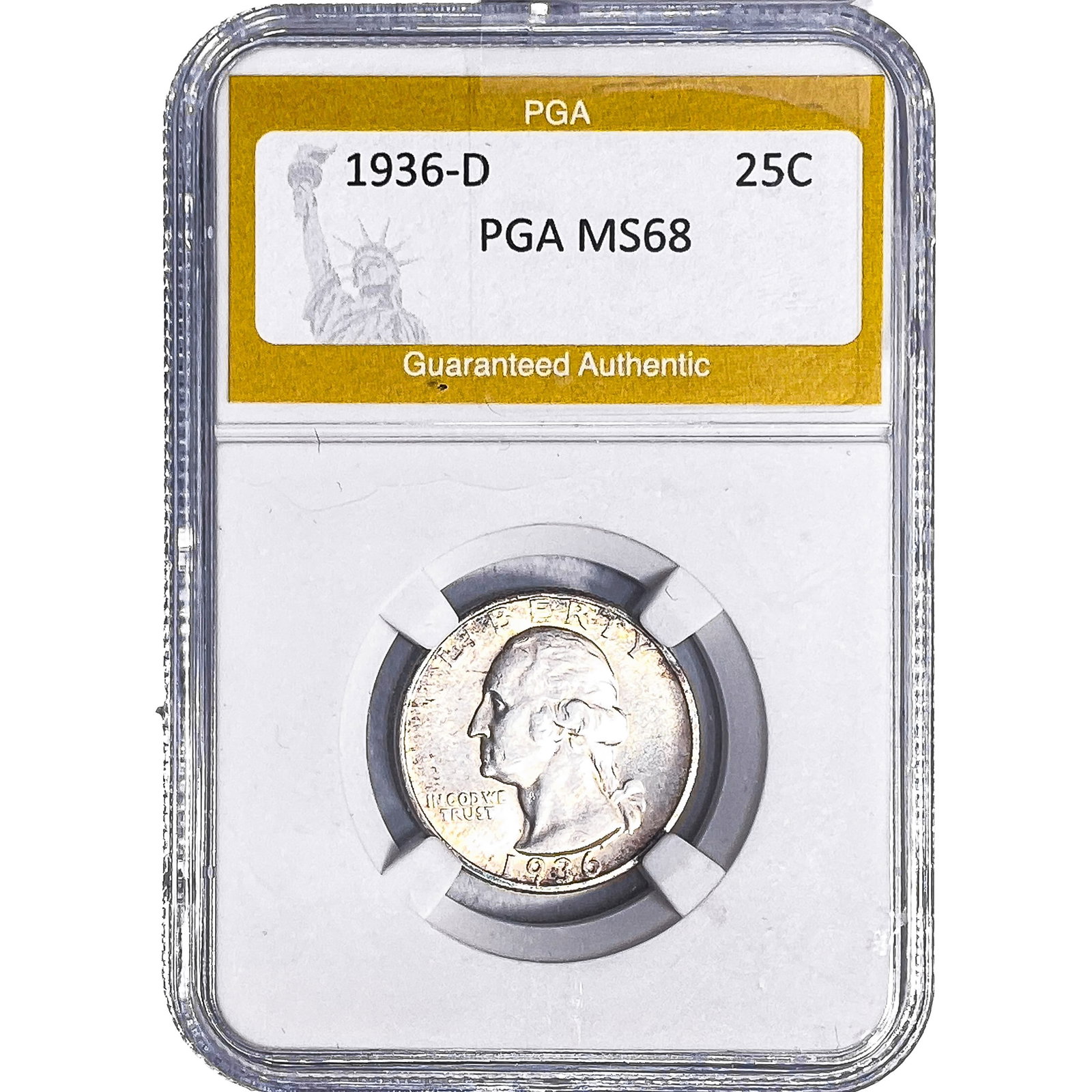 1936-D Washington Silver Quarter PGA MS68: 1936-D Washington Silver Quarter PGA MS68