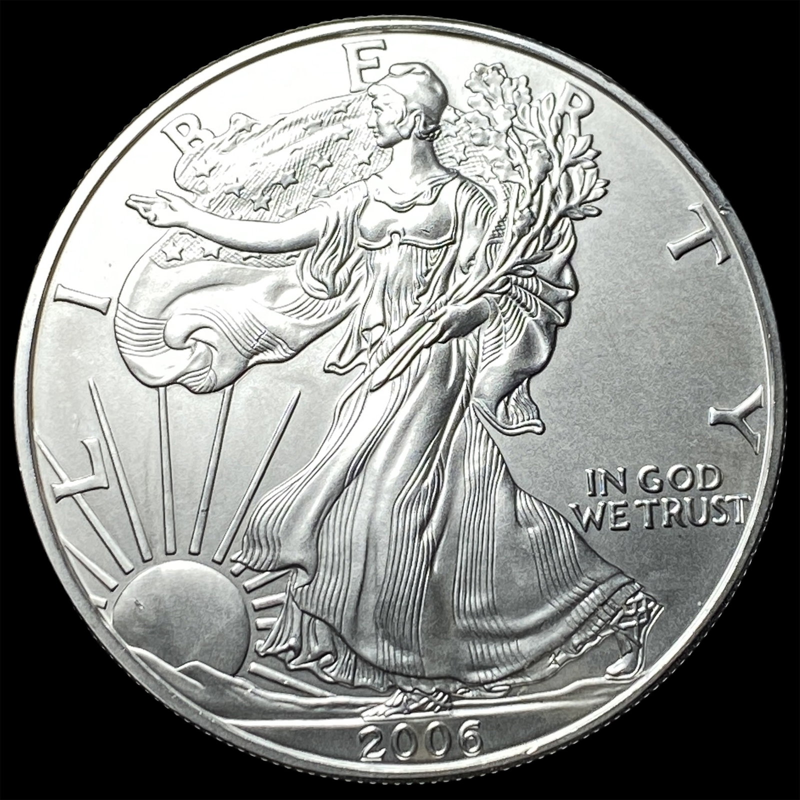 2006 1 oz Silver American Eagle $1 SUPERB GEM BU: 2006 1 oz Silver American Eagle $1 SUPERB GEM BU