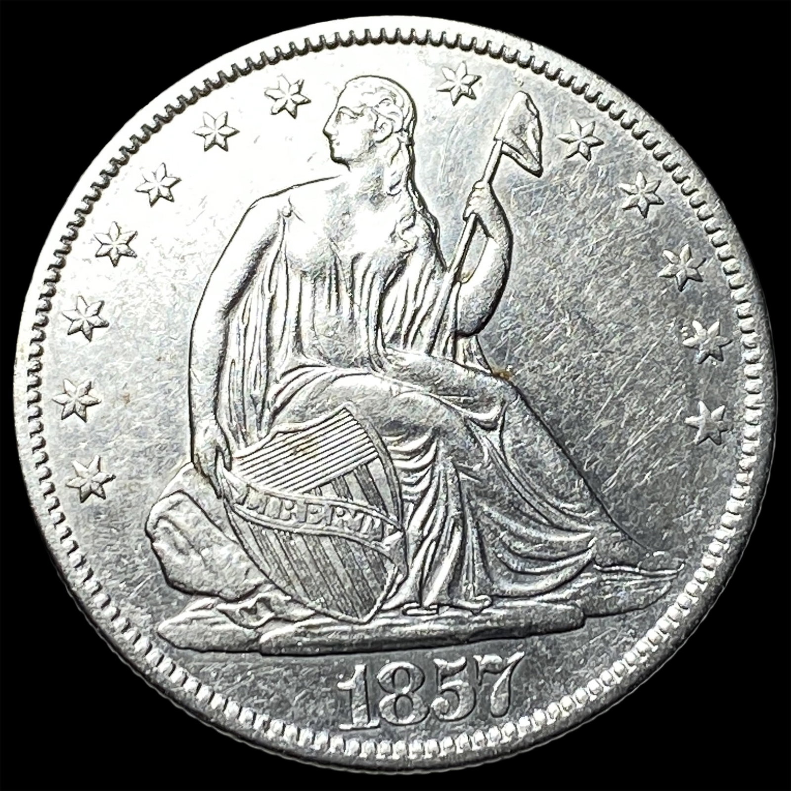1857-O Silver Half Dollar UNCIRCULATED: 1857-O Silver Half Dollar UNCIRCULATED