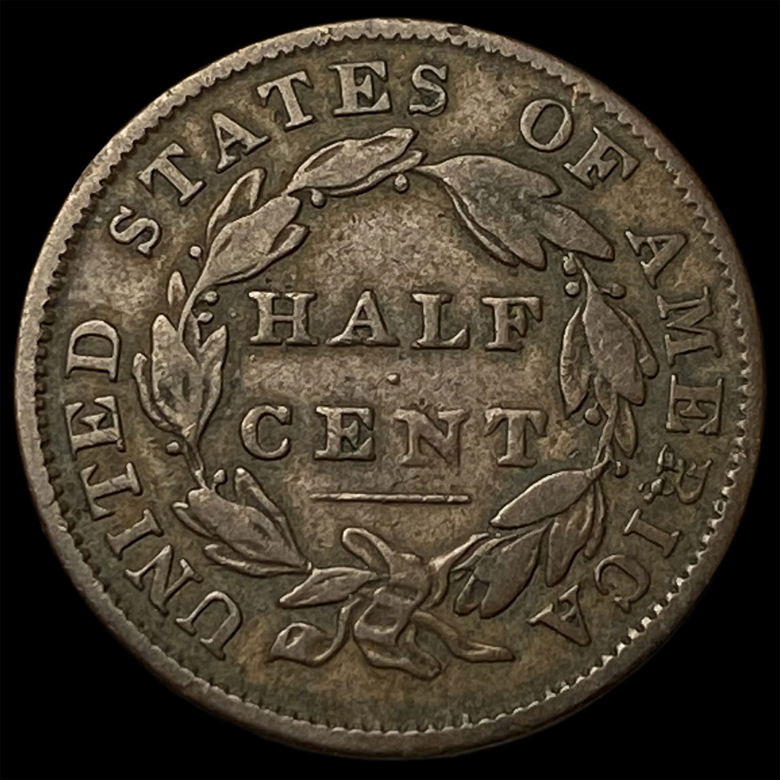1834 Copper Half Cent ABOUT UNCIRCULATED - 2