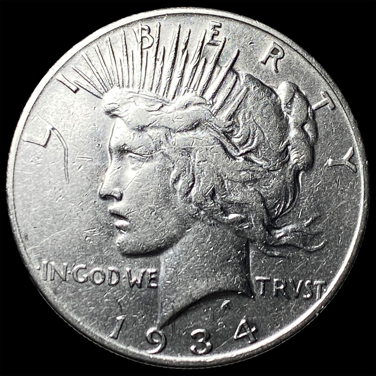 1934 Silver Peace Dollar CLOSELY UNCIRCULATED: 1934 Silver Peace Dollar CLOSELY UNCIRCULATED