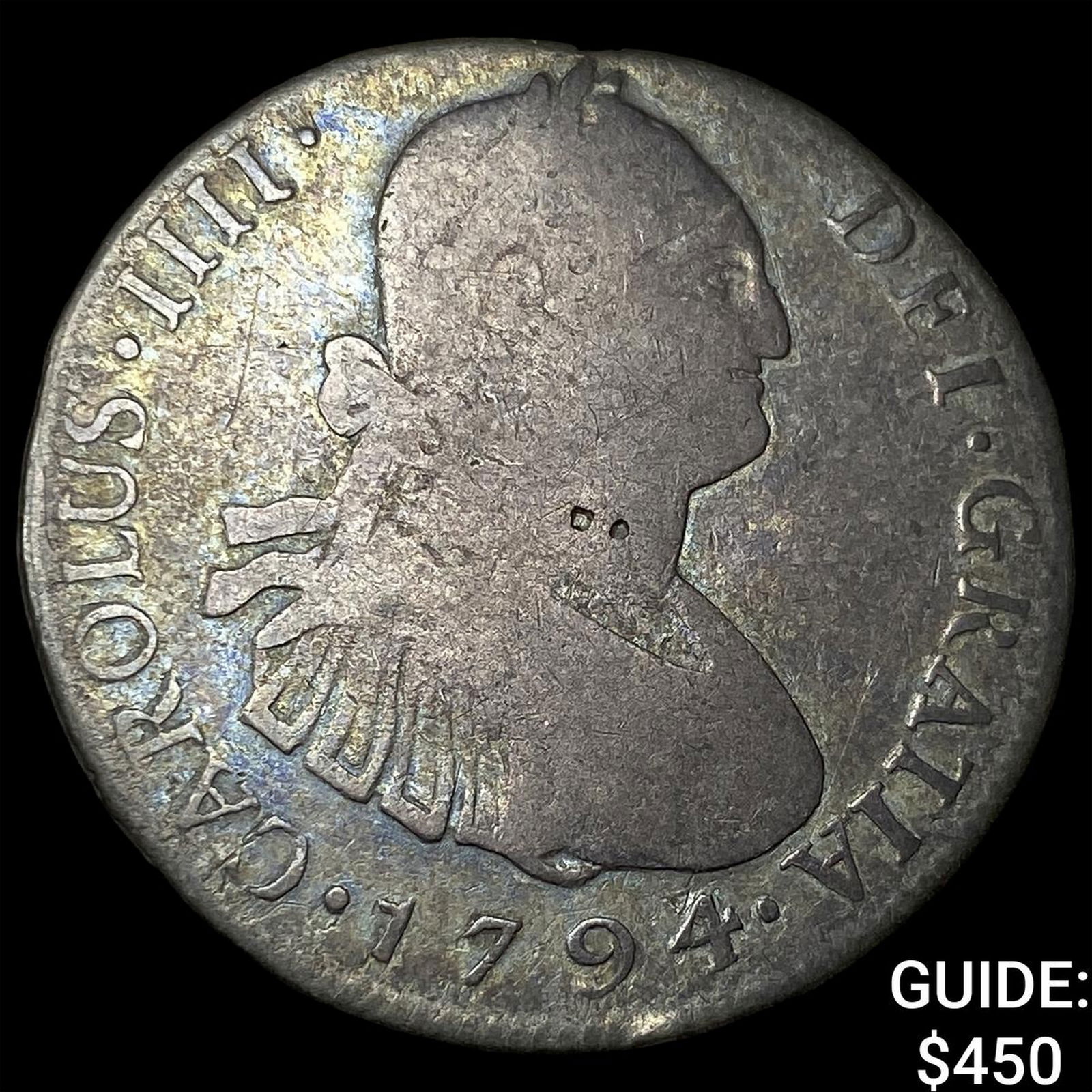 1794 Mexico Spanish Colony Silver 4 Reales NEARLY UNCIRCULATED: 1794 Mexico Spanish Colony Silver 4 Reales NEARLY UNCIRCULATED