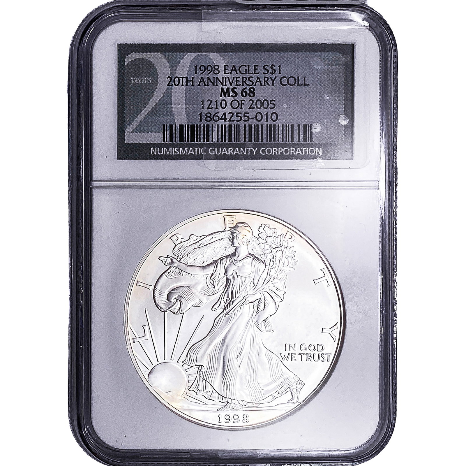 1998 Silver Eagle NGC MS68: 1998 Silver Eagle NGC MS68