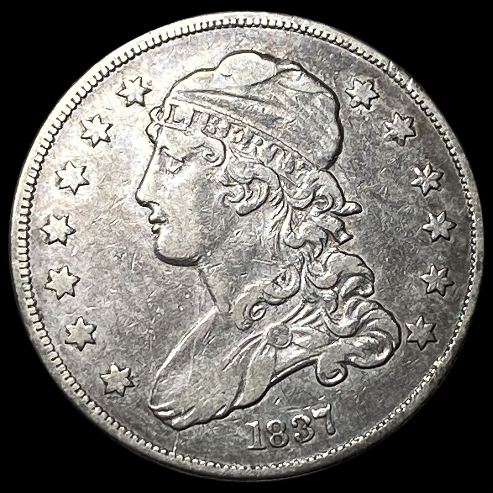 1837 Capped Bust Silver Quarter CLOSELY UNCIRCULATED: 1837 Capped Bust Silver Quarter CLOSELY UNCIRCULATED