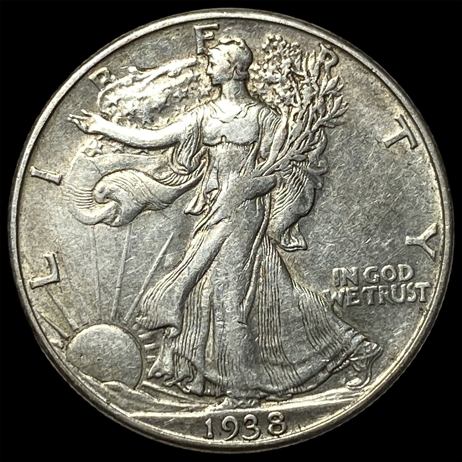 1938-D Silver Walking Liberty Half Dollar NEARLY UNCIRCULATED (1 of 2)