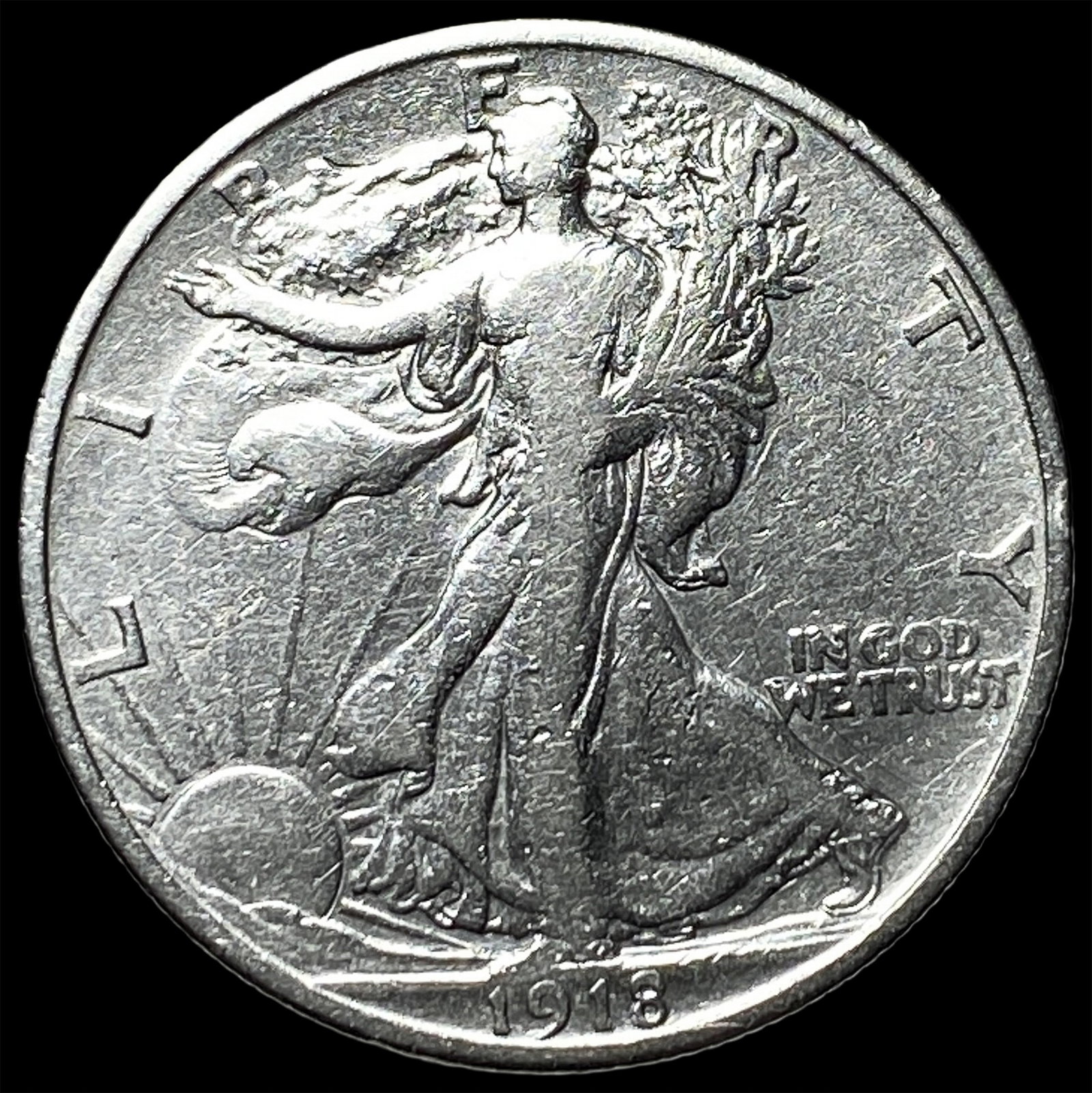 1918 Walking Liberty Half Dollar CLOSELY UNCIRCULATED: 1918 Walking Liberty Half Dollar CLOSELY UNCIRCULATED