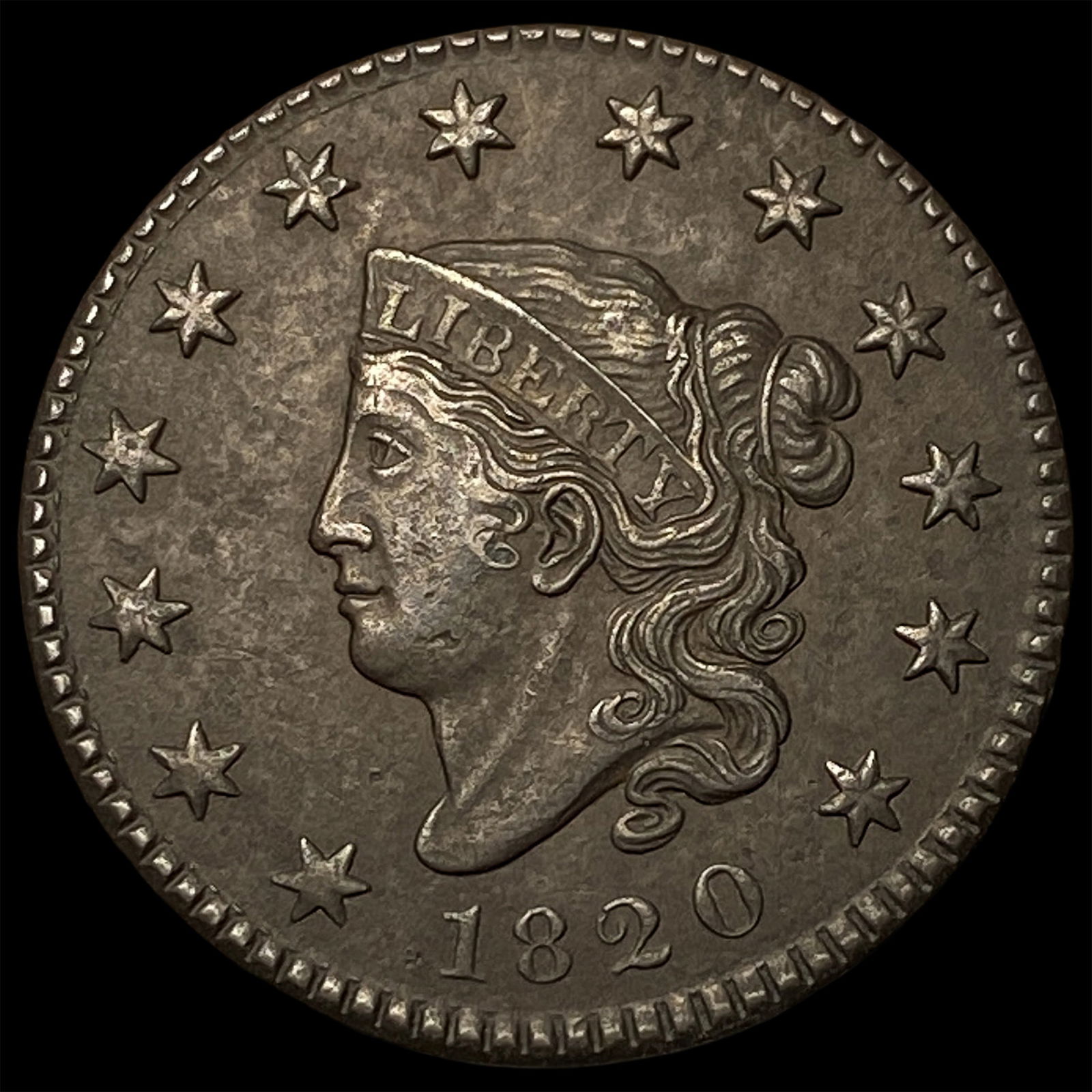 1820 Coronet Head Large Cent UNCIRCULATED: 1820 Coronet Head Large Cent UNCIRCULATED