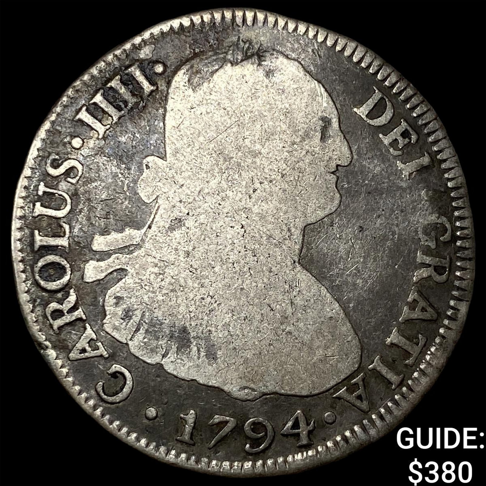 1794 Mexico Spanish Colony Silver 4 Reales NEARLY UNCIRCULATED: 1794 Mexico Spanish Colony Silver 4 Reales NEARLY UNCIRCULATED