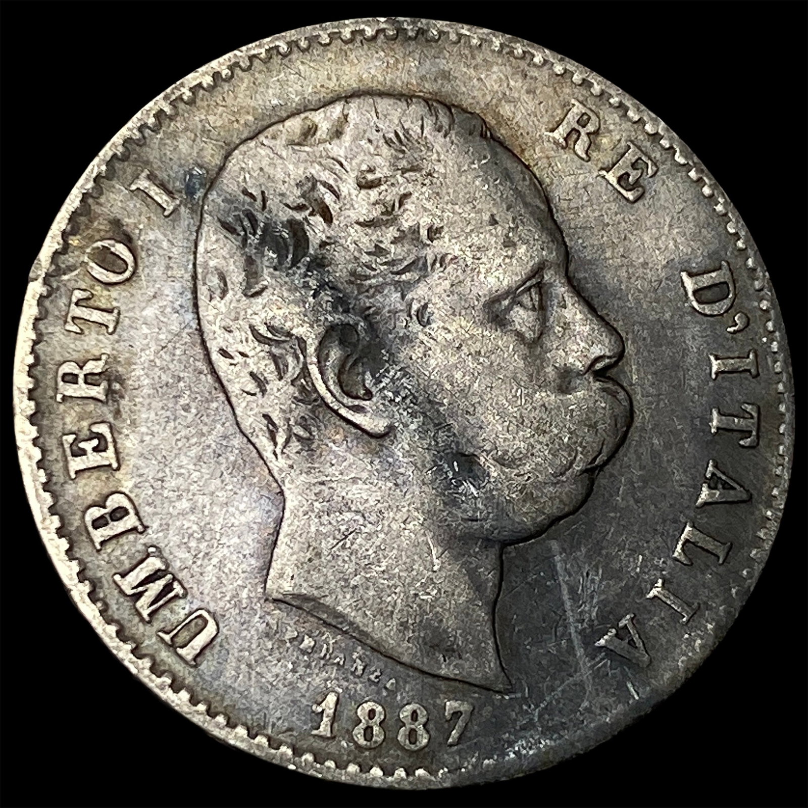 1887 Italy Silver Lire NEARLY UNCIRCULATED (1 of 2)