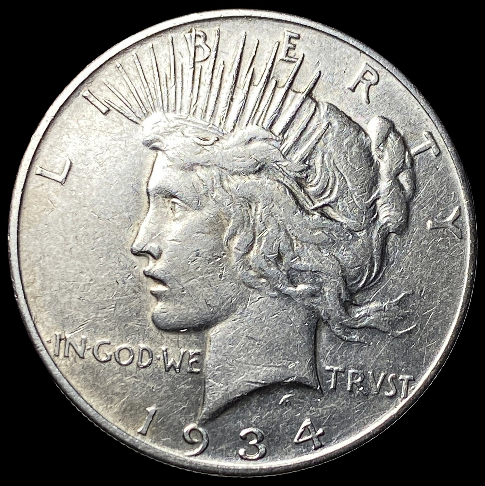 1934 Silver Peace Dollar NEARLY UNCIRCULATED: 1934 Silver Peace Dollar NEARLY UNCIRCULATED