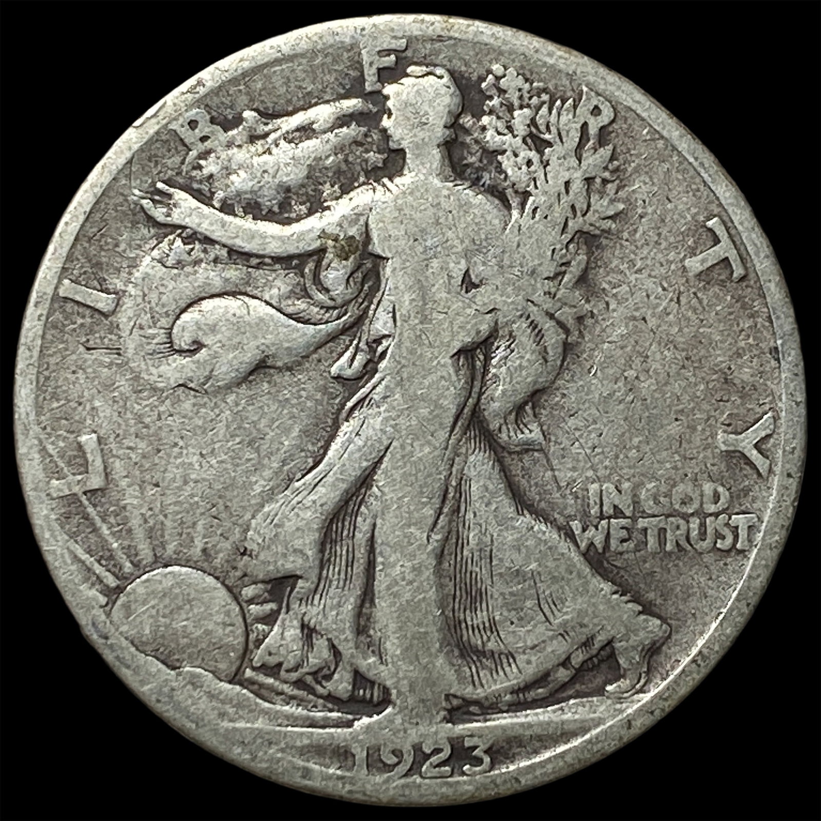 1923-S Silver Walking Liberty Half Dollar LIGHTLY CIRCULATED: 1923-S Silver Walking Liberty Half Dollar LIGHTLY CIRCULATED