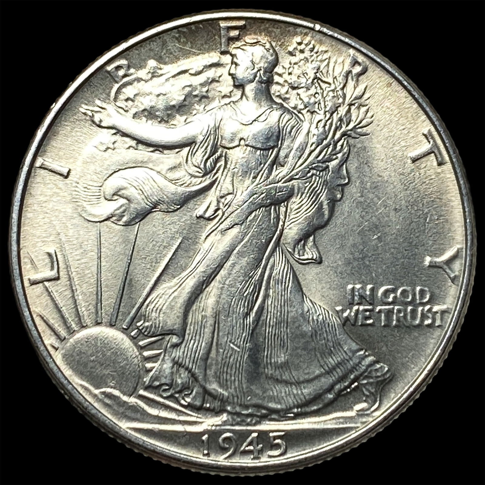 1945-S Silver Half Dollar Walking Liberty UNCIRCULATED: 1945-S Silver Half Dollar Walking Liberty UNCIRCULATED