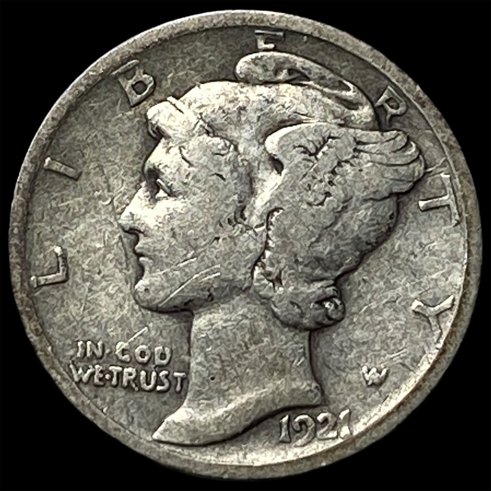 1921-D Silver Mercury Dime LIGHTLY CIRCULATED (1 of 2)