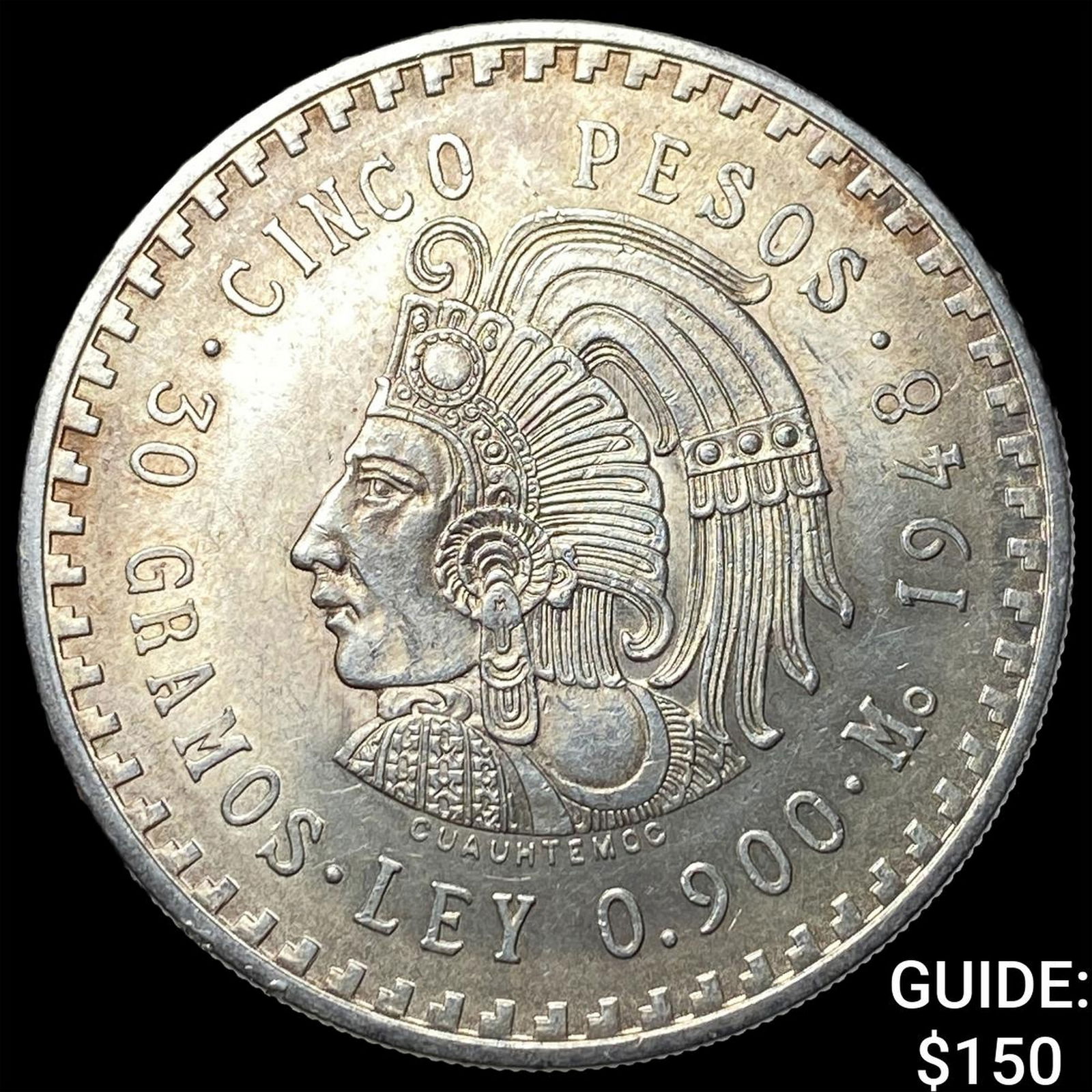 1948 Mexico Silver 5 Pesos UNCIRCULATED: 1948 Mexico Silver 5 Pesos UNCIRCULATED