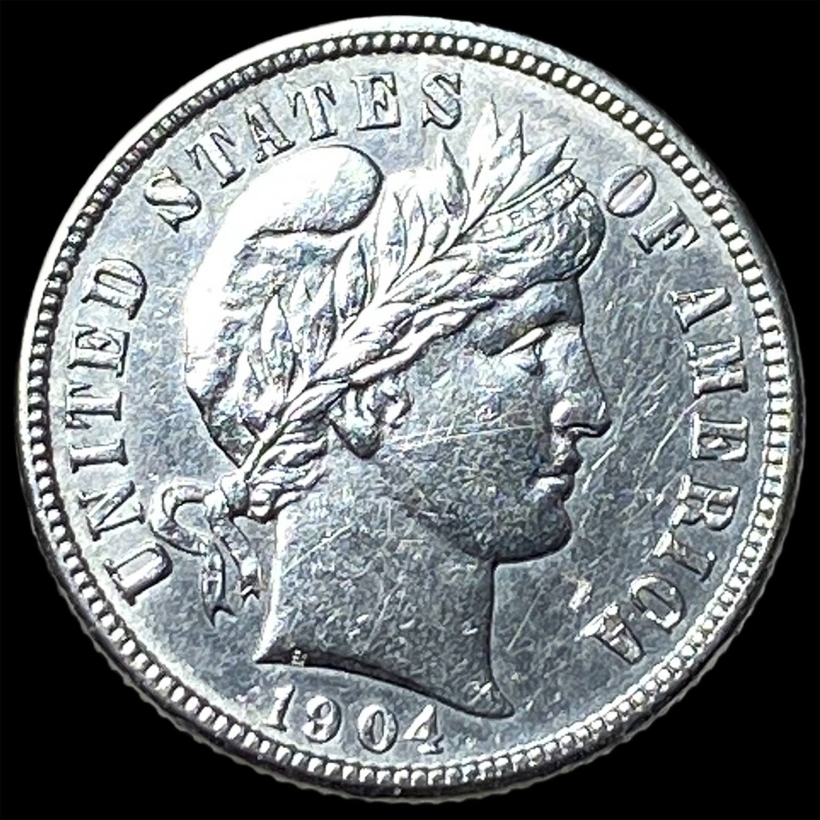 1904-S Silver Barber Dime UNCIRCULATED: 1904-S Silver Barber Dime UNCIRCULATED