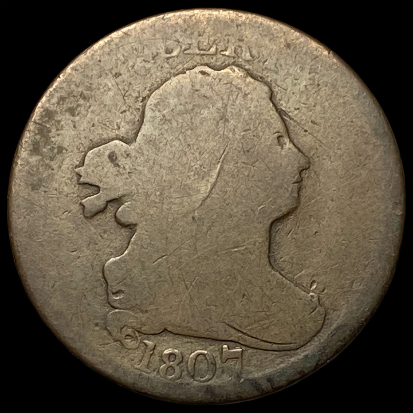 1807 Copper Half Cent NICELY CIRCULATED: 1807 Copper Half Cent NICELY CIRCULATED