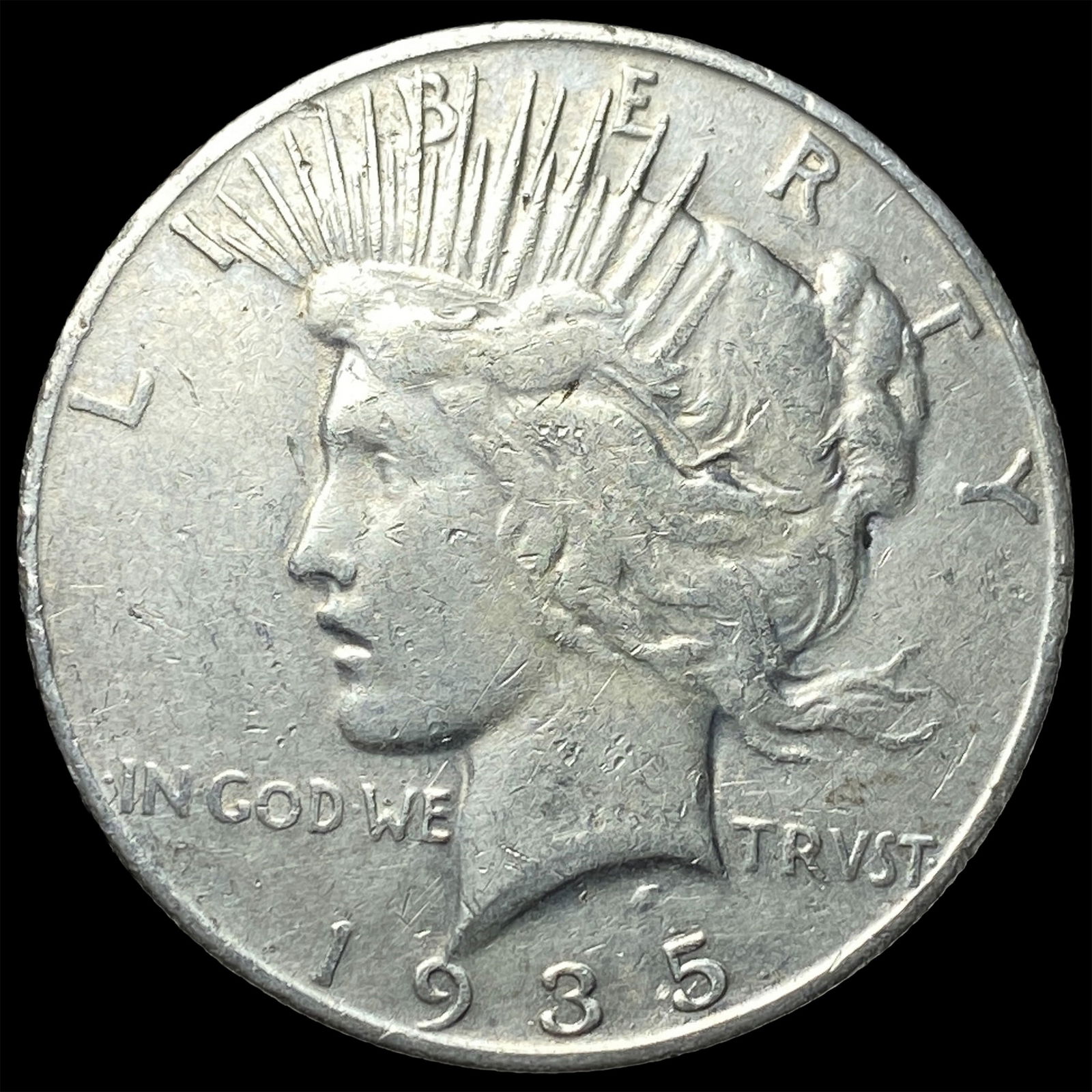 1935 Silver Peace Dollar ABOUT UNCIRCULATED: 1935 Silver Peace Dollar ABOUT UNCIRCULATED