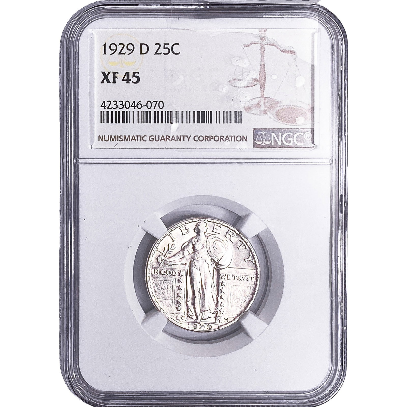 1929-D Standing Liberty Quarter NGC XF45: 1929-D Standing Liberty Quarter NGC XF45