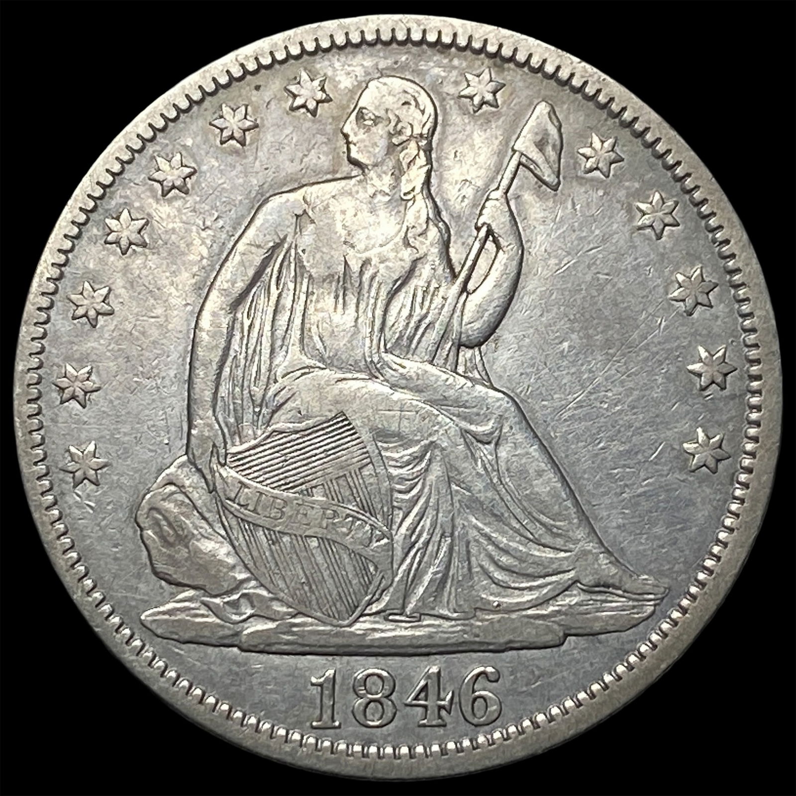 1846 Seated Liberty Half Dollar ABOUT UNCIRCULATED: 1846 Seated Liberty Half Dollar ABOUT UNCIRCULATED