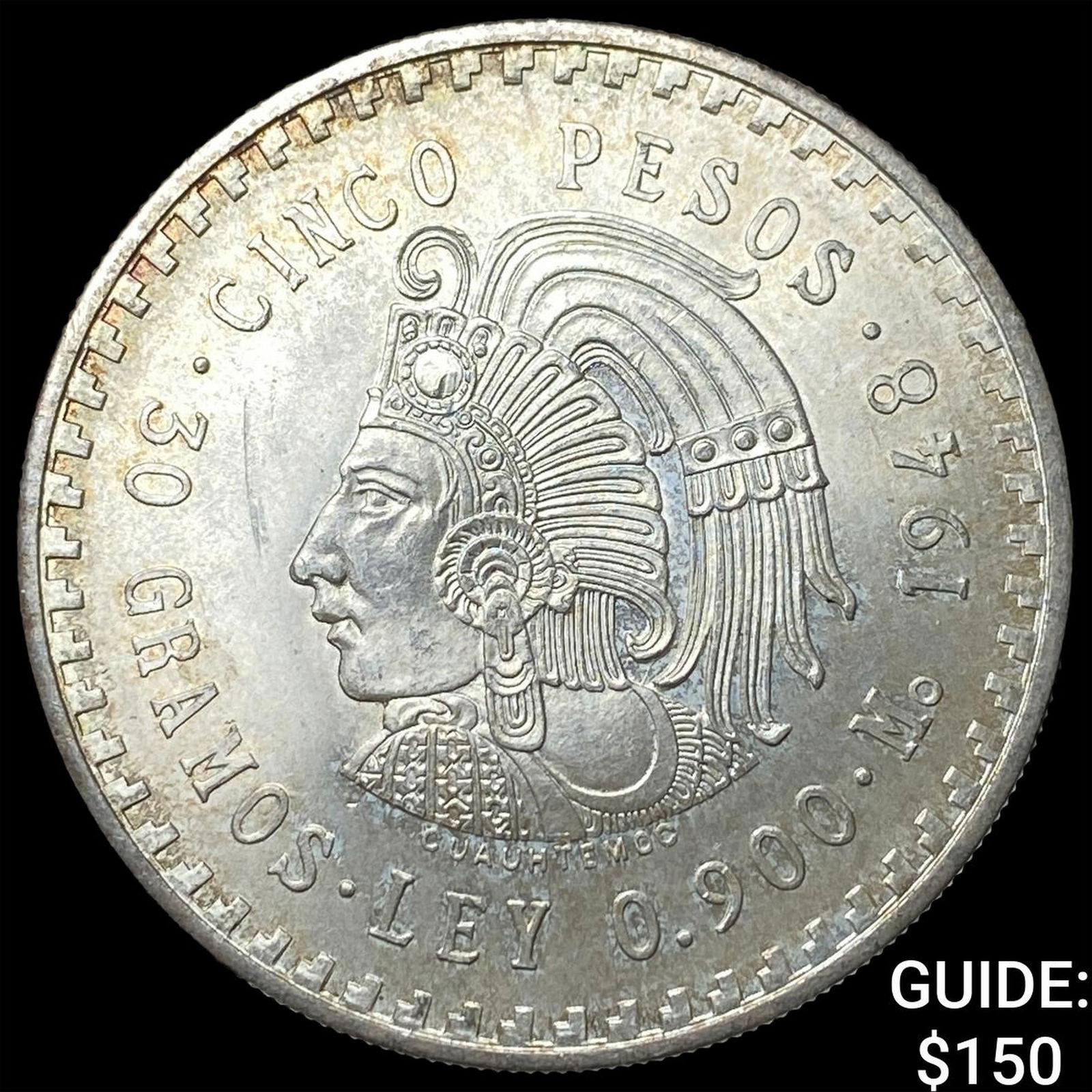 1948 Mexico Silver 5 Pesos UNCIRCULATED: 1948 Mexico Silver 5 Pesos UNCIRCULATED