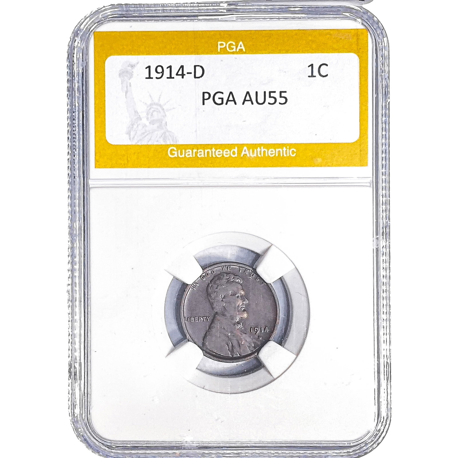 1914-D Wheat Cent PGA AU55: 1914-D Wheat Cent PGA AU55