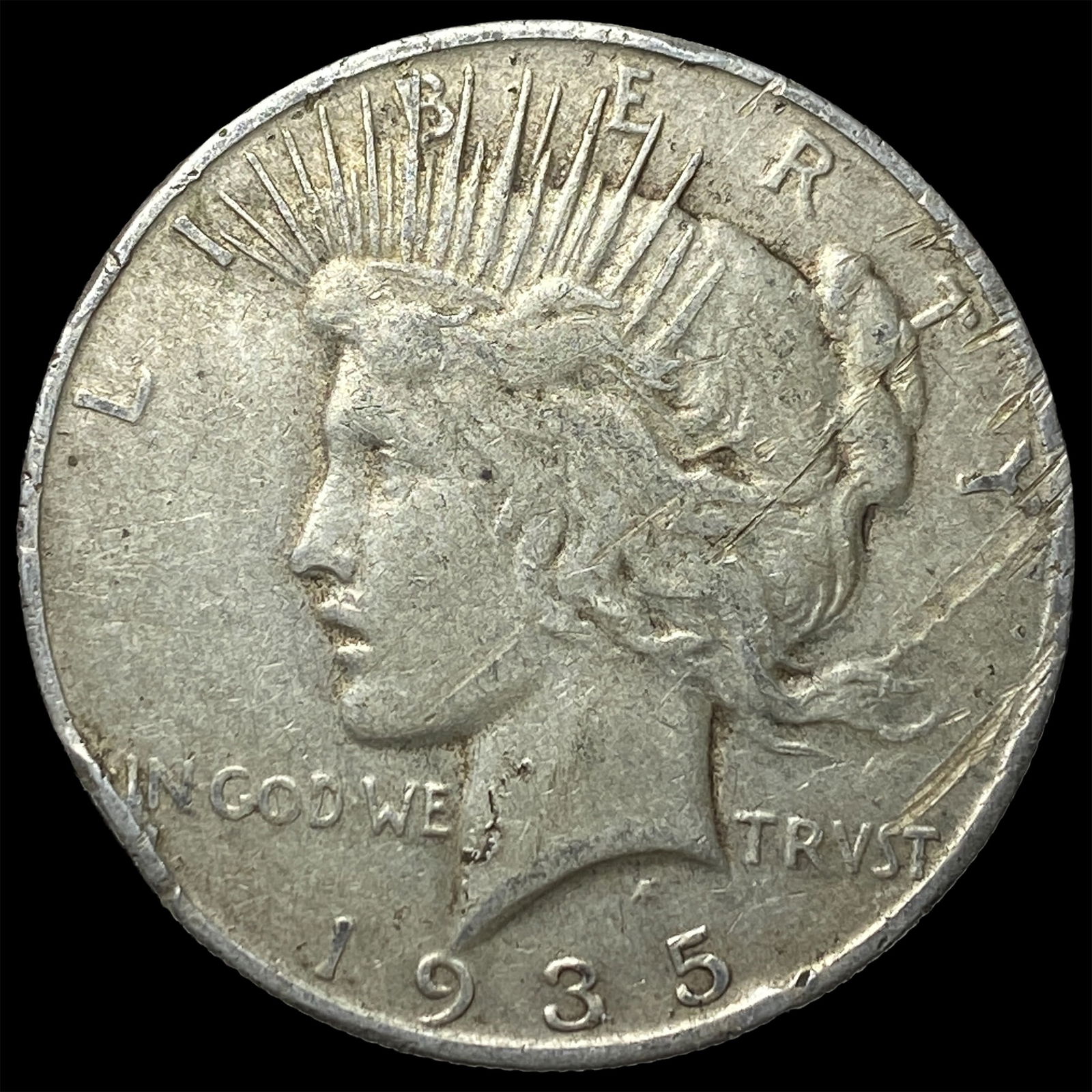 1935 Silver Peace Dollar ABOUT UNCIRCULATED: 1935 Silver Peace Dollar ABOUT UNCIRCULATED