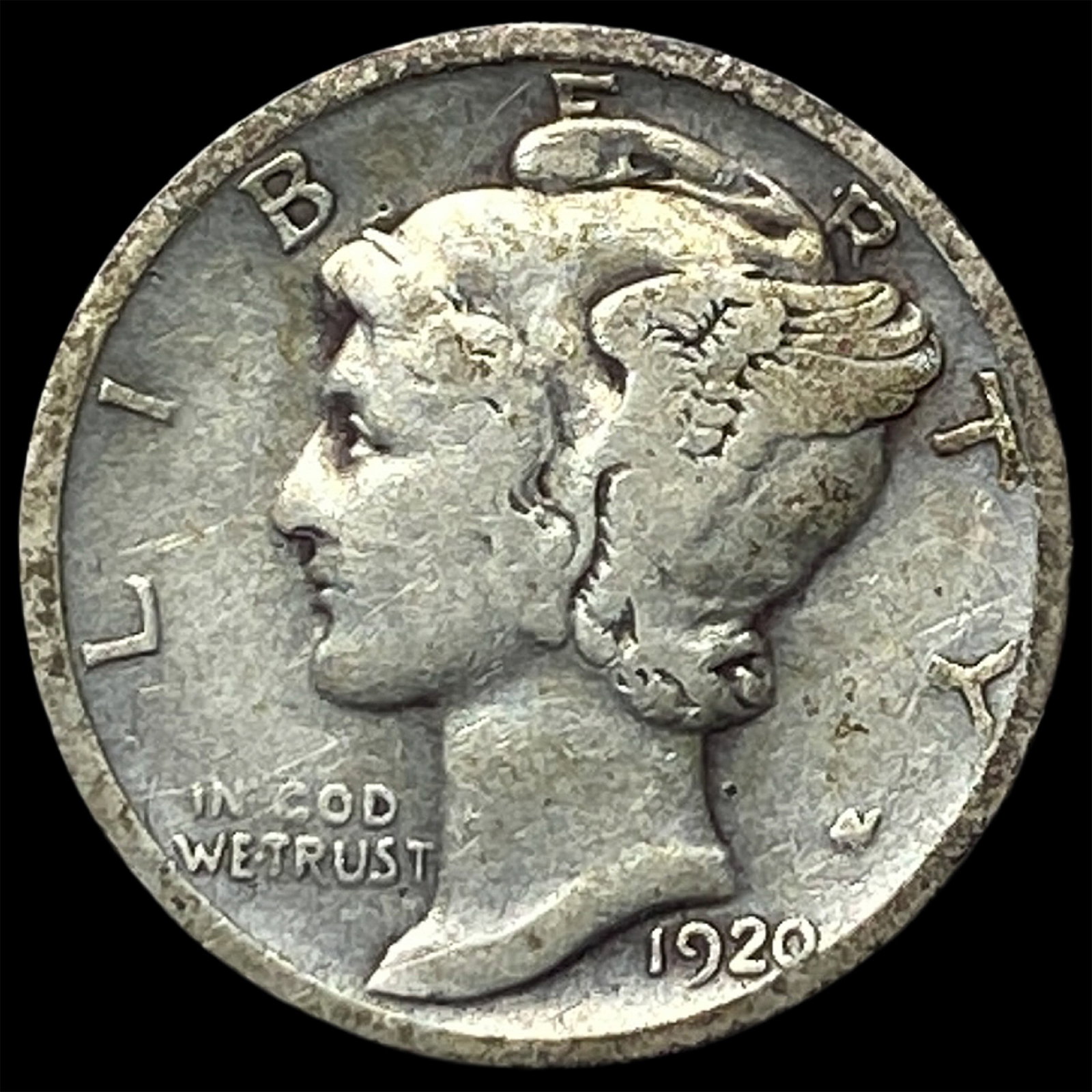 1920-D Silver Mercury Dime LIGHTLY CIRCULATED: 1920-D Silver Mercury Dime LIGHTLY CIRCULATED