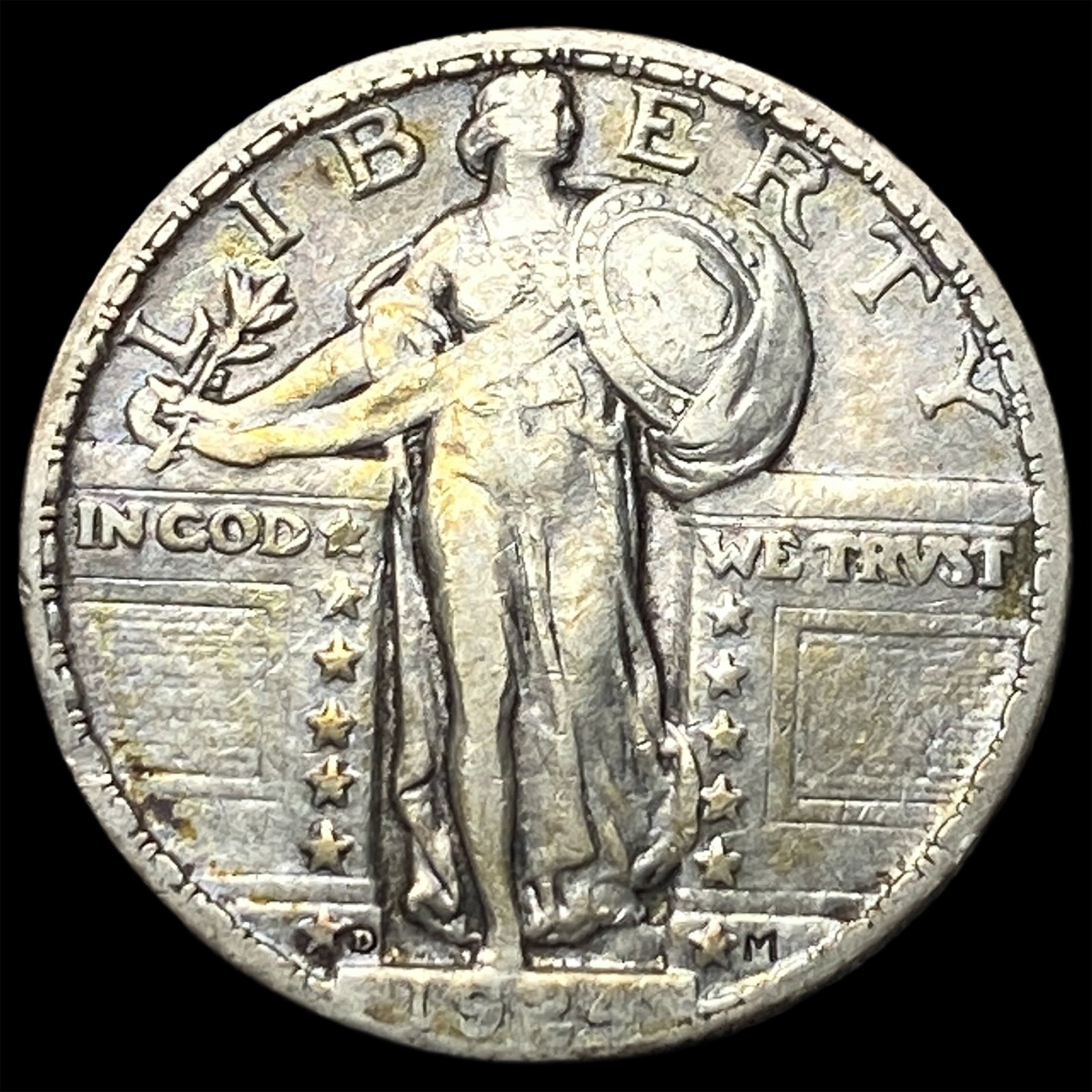 1924-D Silver Standing Liberty Quarter NEARLY UNCIRCULATED: 1924-D Silver Standing Liberty Quarter NEARLY UNCIRCULATED
