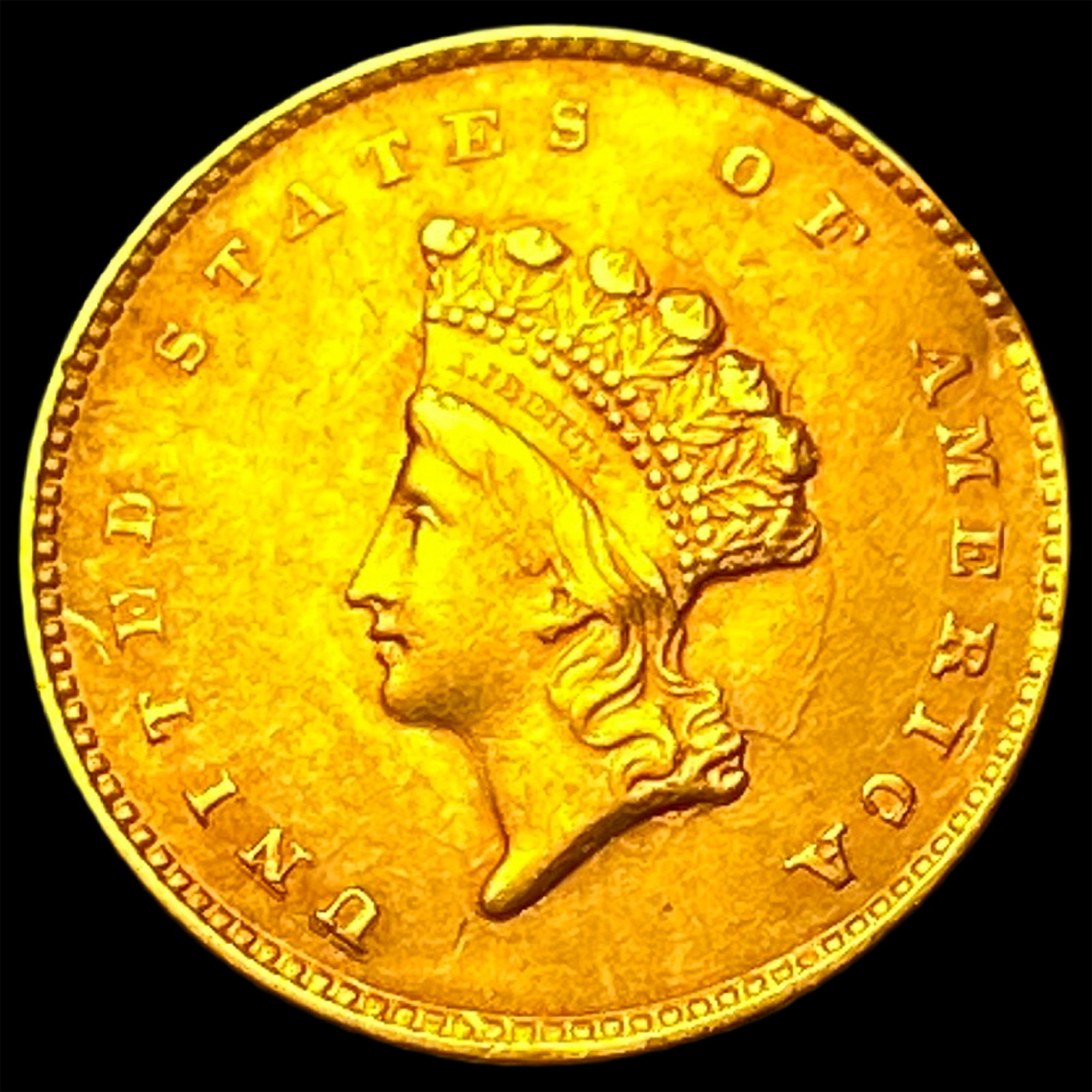 1855 Gold $1 Indian Princess Head Type 2 CHOICE AU (1 of 2)