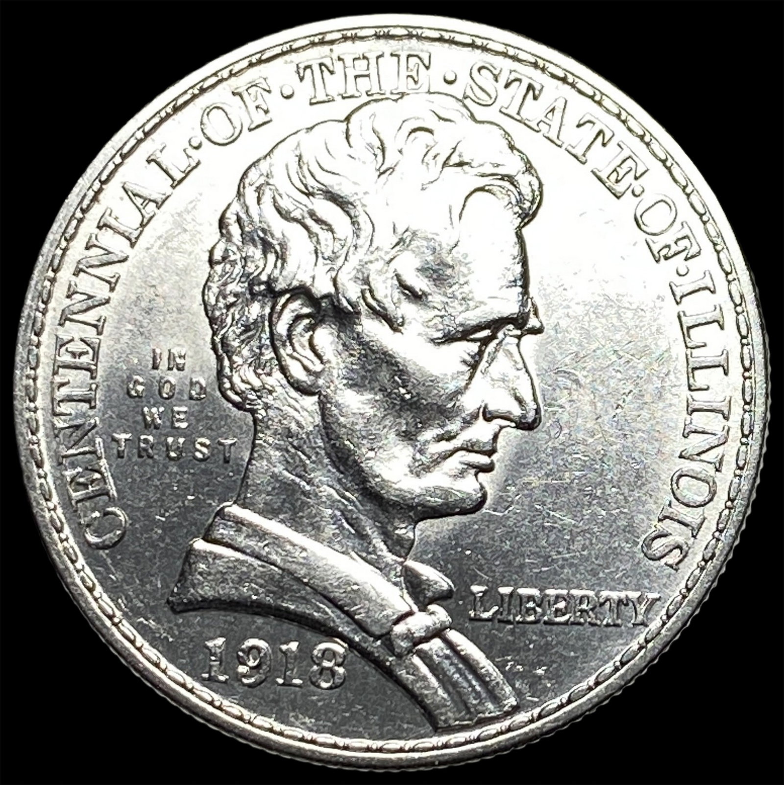 1918 Illinois Centennial Silver Half Dollar CHOICE AU: 1918 Illinois Centennial Silver Half Dollar CHOICE AU