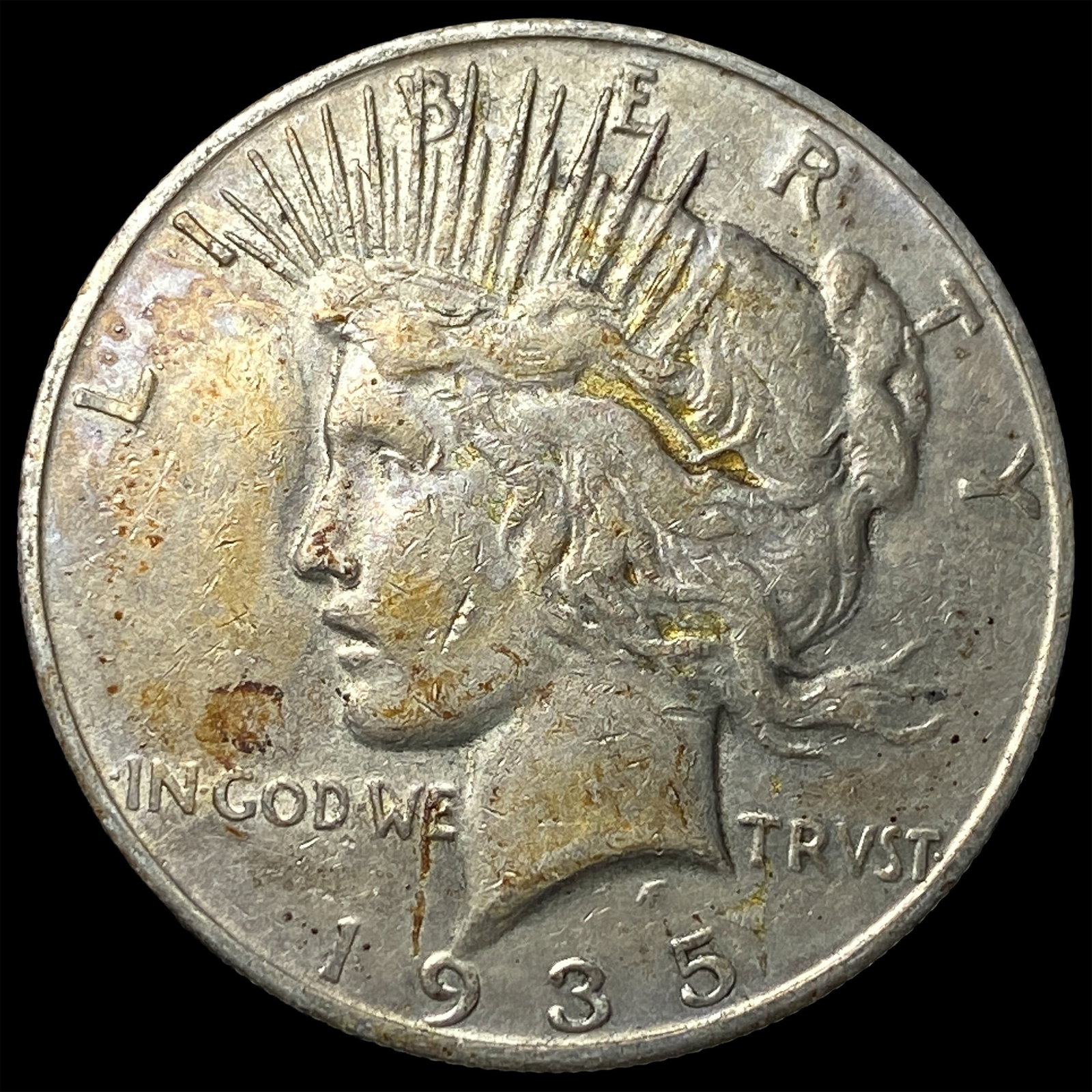 1935-S Silver Peace Dollar ABOUT UNCIRCULATED: 1935-S Silver Peace Dollar ABOUT UNCIRCULATED