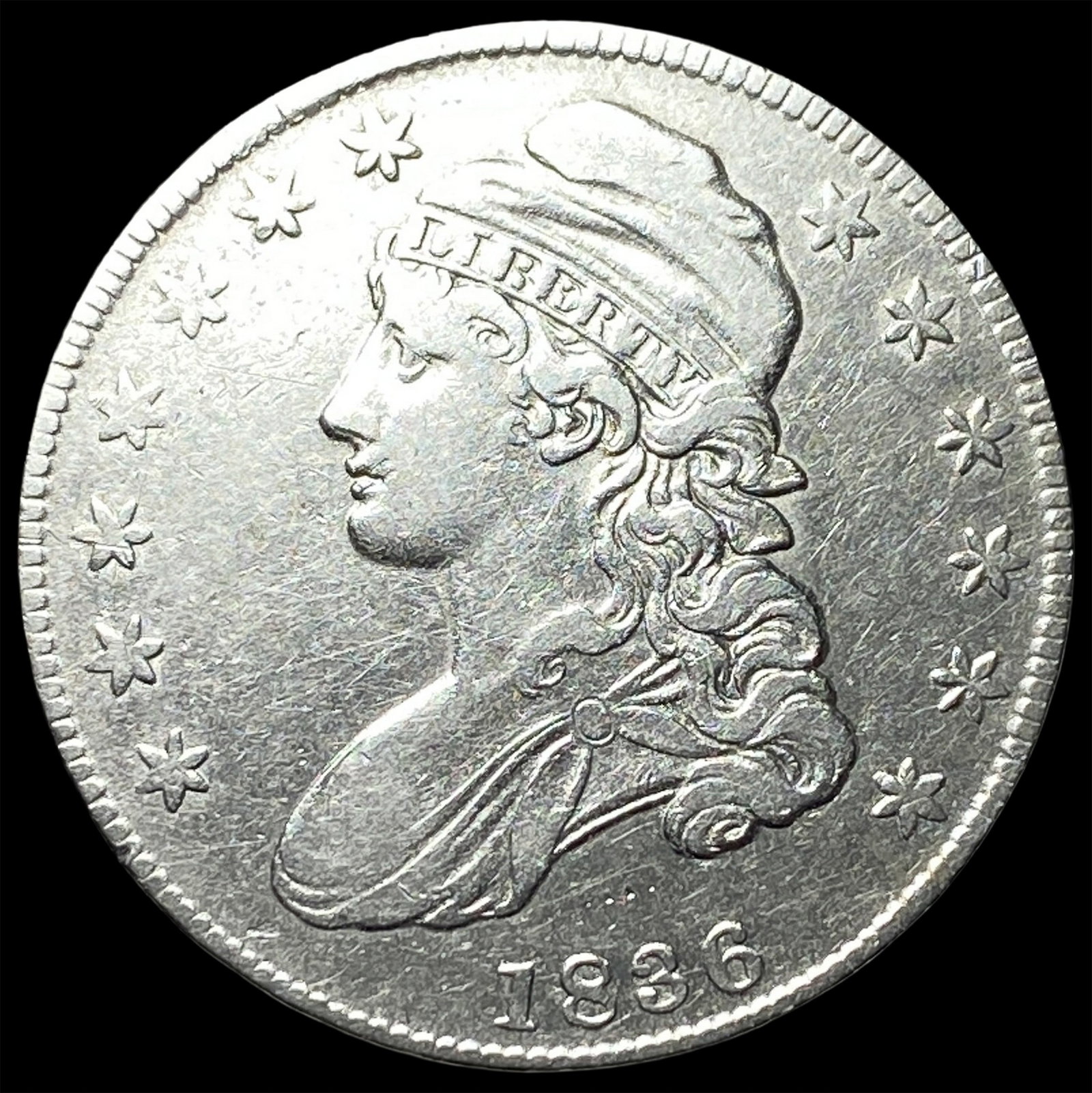 1836 Capped Bust Half Dollar NEARLY UNCIRCULATED: 1836 Capped Bust Half Dollar NEARLY UNCIRCULATED
