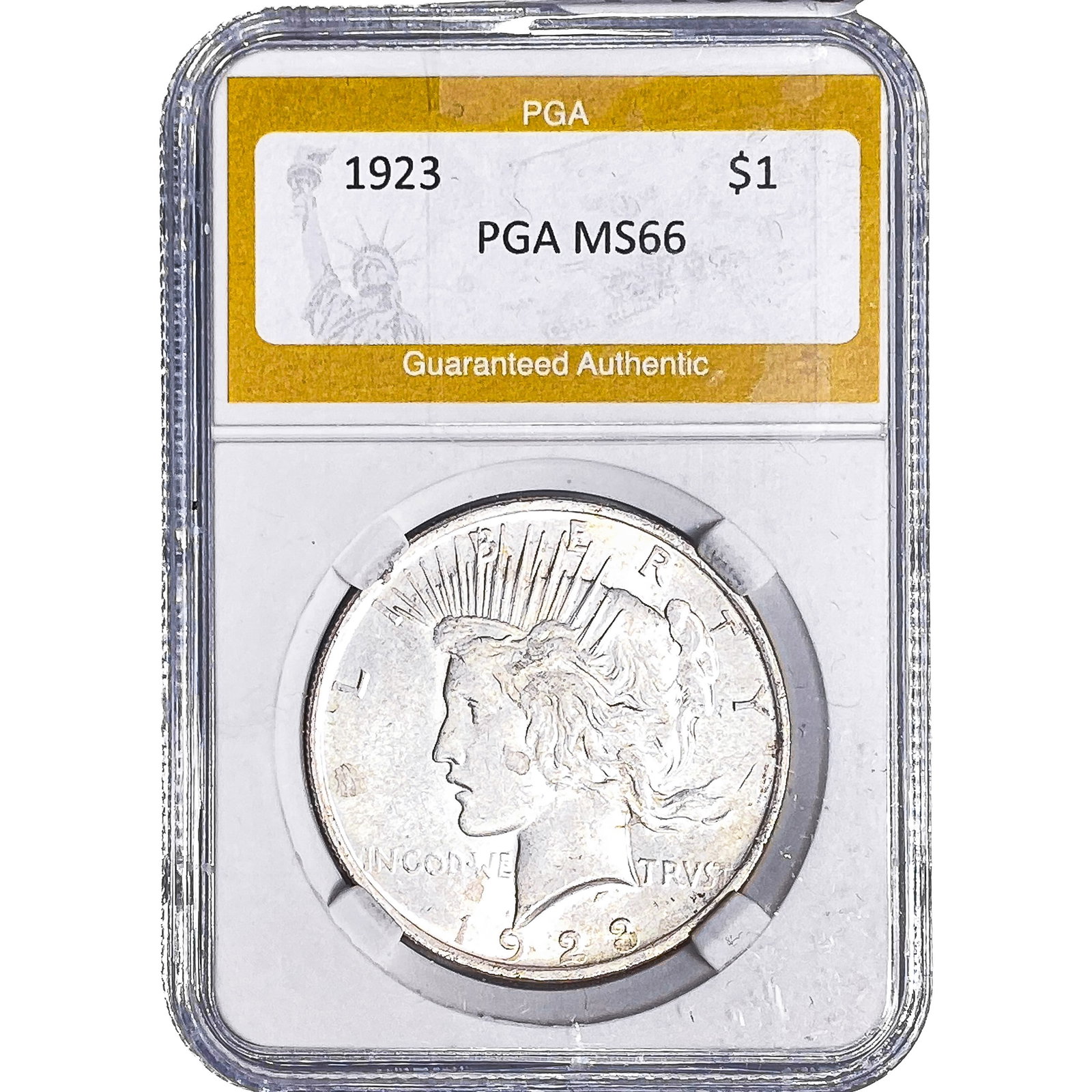 1923 Silver Peace Dollar PGA MS66: 1923 Silver Peace Dollar PGA MS66