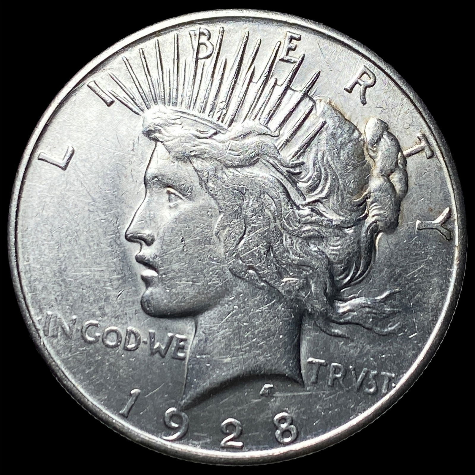1928-S Silver Peace Dollar CLOSELY UNCIRCULATED: 1928-S Silver Peace Dollar CLOSELY UNCIRCULATED