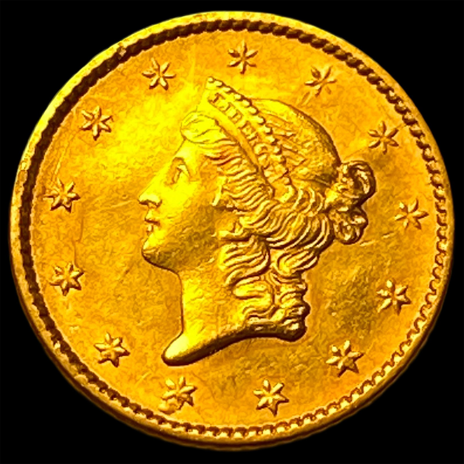 1852 Gold $1 Liberty Head CLOSELY UNCIRCULATED: 1852 Gold $1 Liberty Head CLOSELY UNCIRCULATED