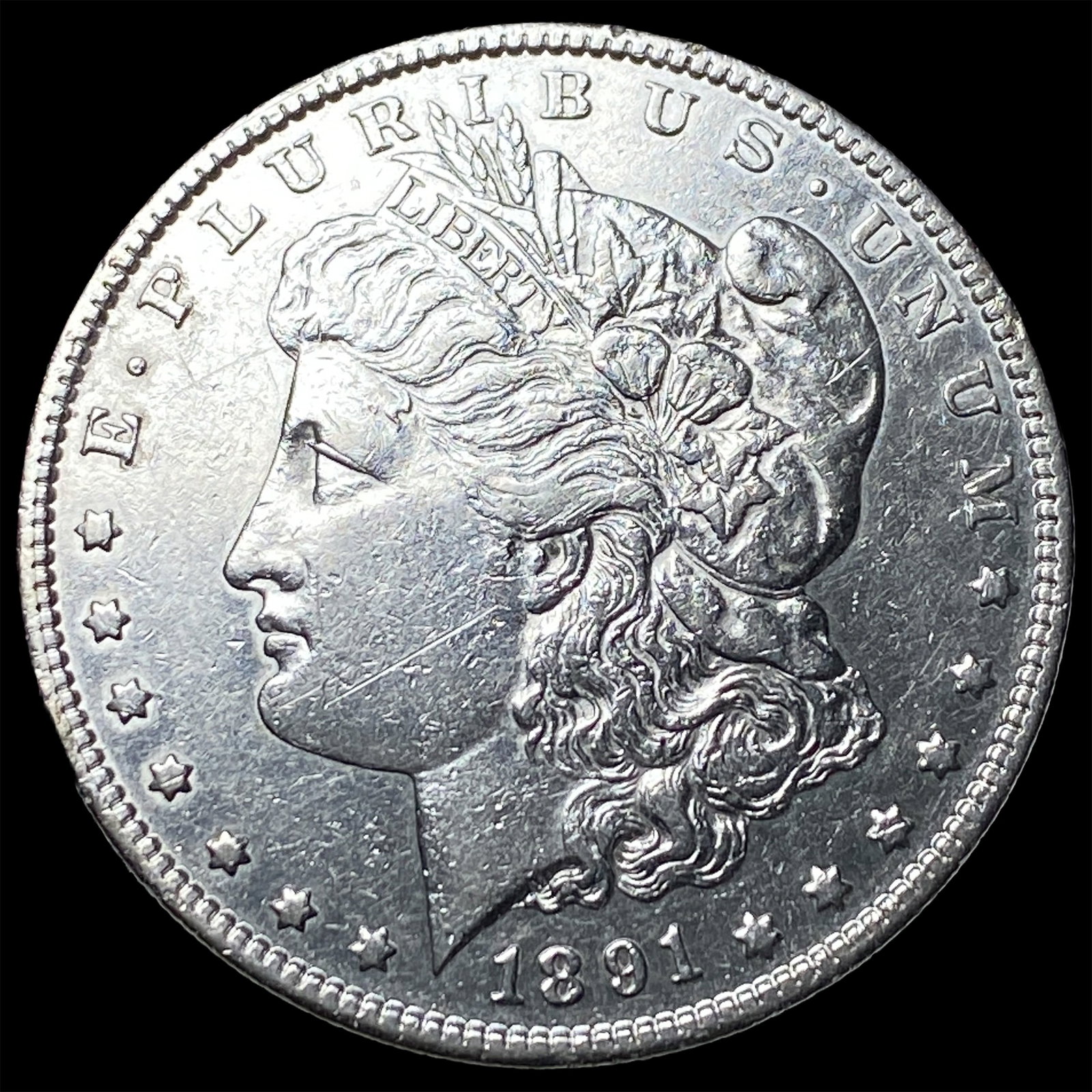 1891-S Silver Morgan Dollar CLOSELY UNCIRCULATED: 1891-S Silver Morgan Dollar CLOSELY UNCIRCULATED