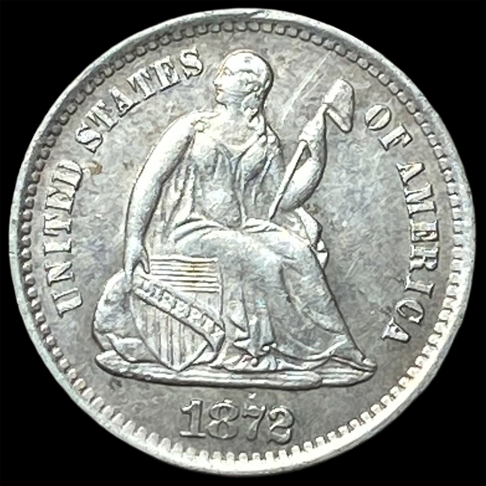 1872-S Silver Half Dime CLOSELY UNCIRCULATED: 1872-S Silver Half Dime CLOSELY UNCIRCULATED