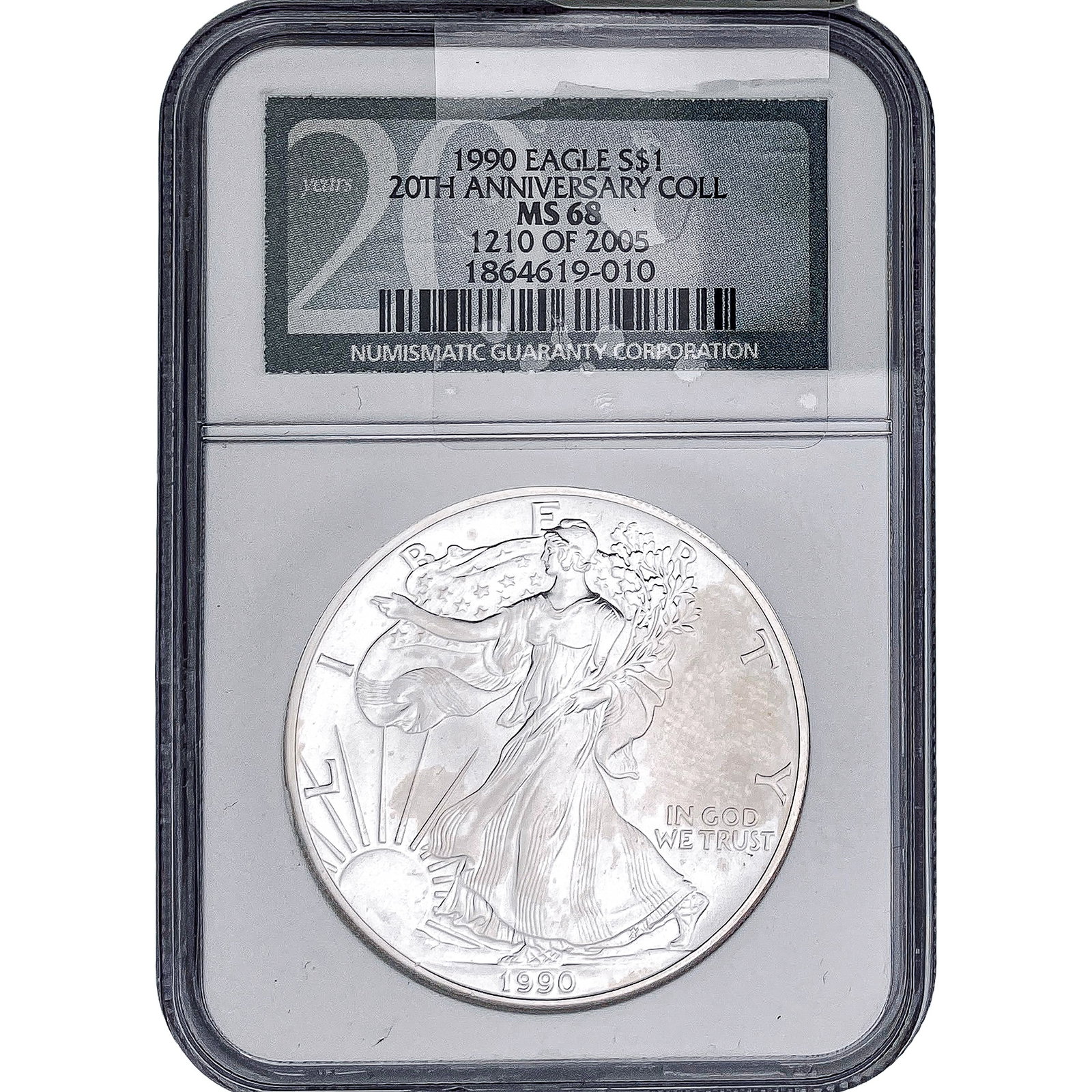 1990 Silver Eagle NGC MS68: 1990 Silver Eagle NGC MS68