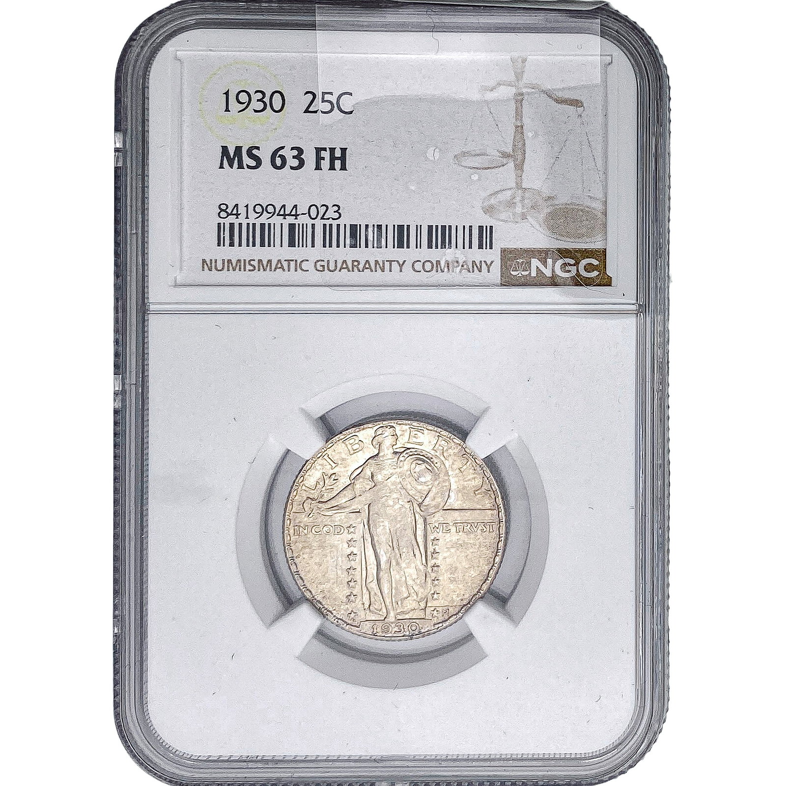 1930 Standing Liberty Quarter NGC MS63 FH: 1930 Standing Liberty Quarter NGC MS63 FH
