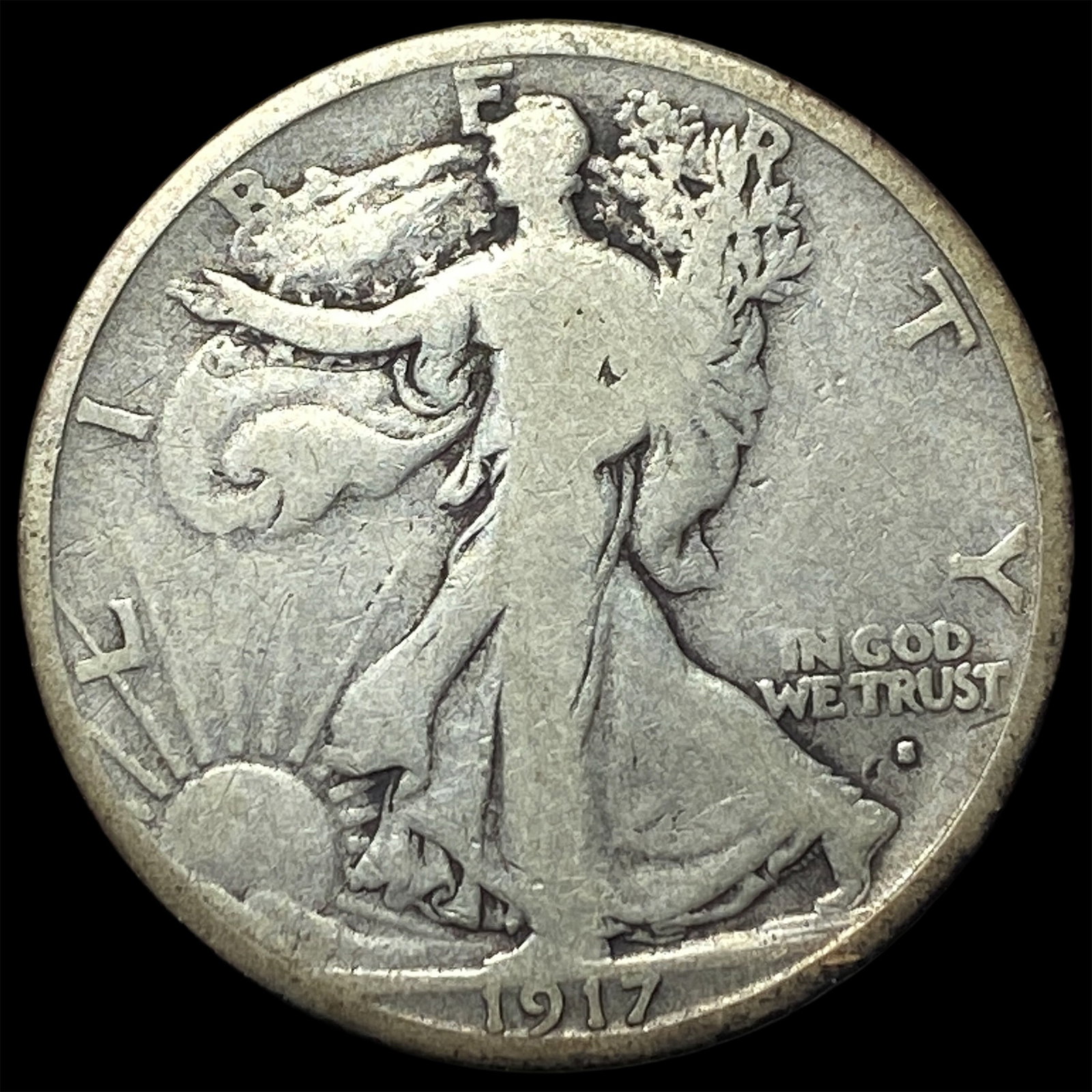 1917-S Silver Walking Liberty Half Dollar NICELY CIRCULATED: 1917-S Silver Walking Liberty Half Dollar NICELY CIRCULATED