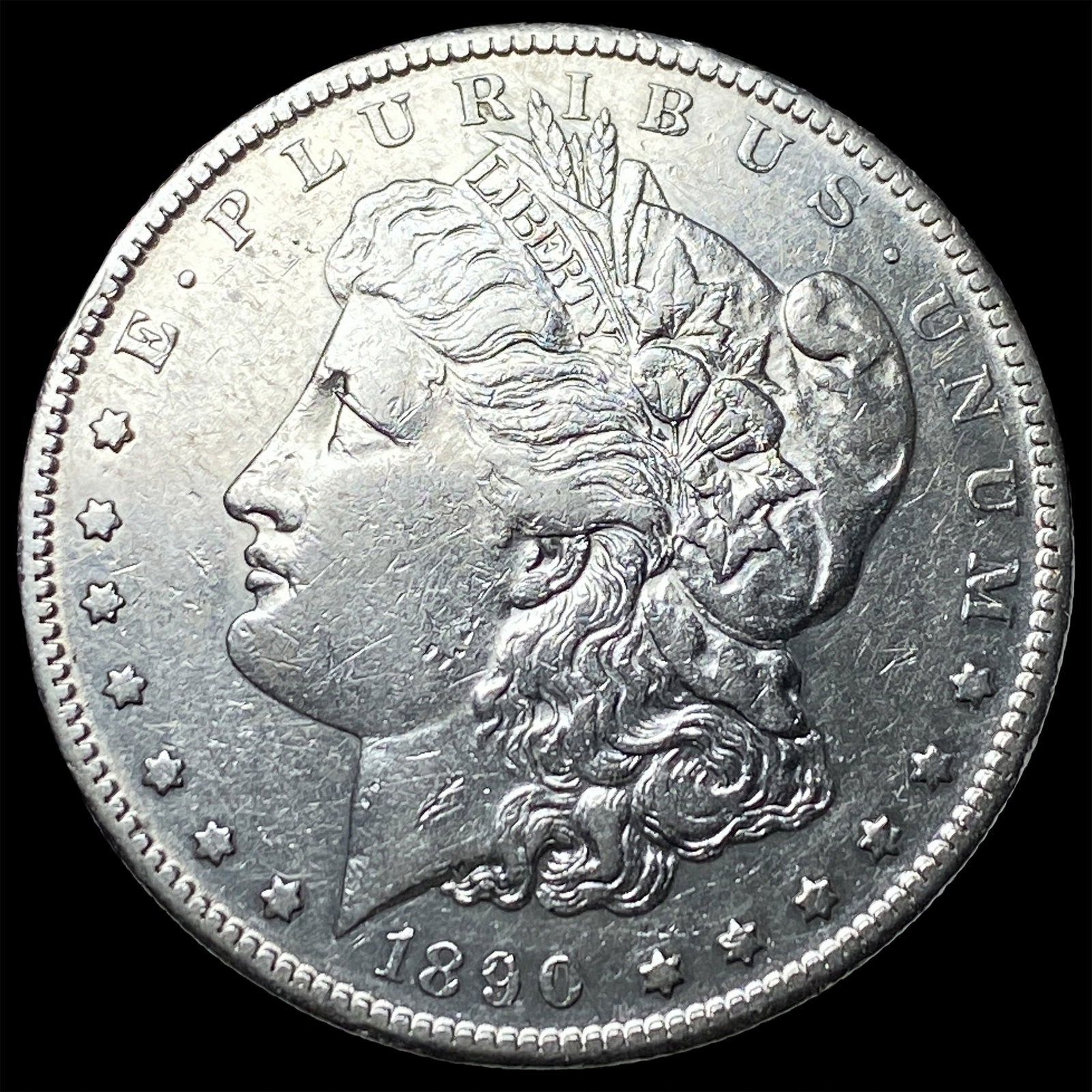 1890-CC Silver Morgan Dollar CLOSELY UNCIRCULATED: 1890-CC Silver Morgan Dollar CLOSELY UNCIRCULATED