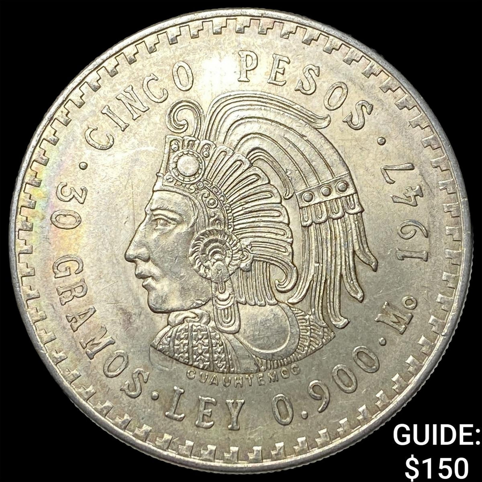 1947 Mexico Silver 5 Pesos UNCIRCULATED: 1947 Mexico Silver 5 Pesos UNCIRCULATED